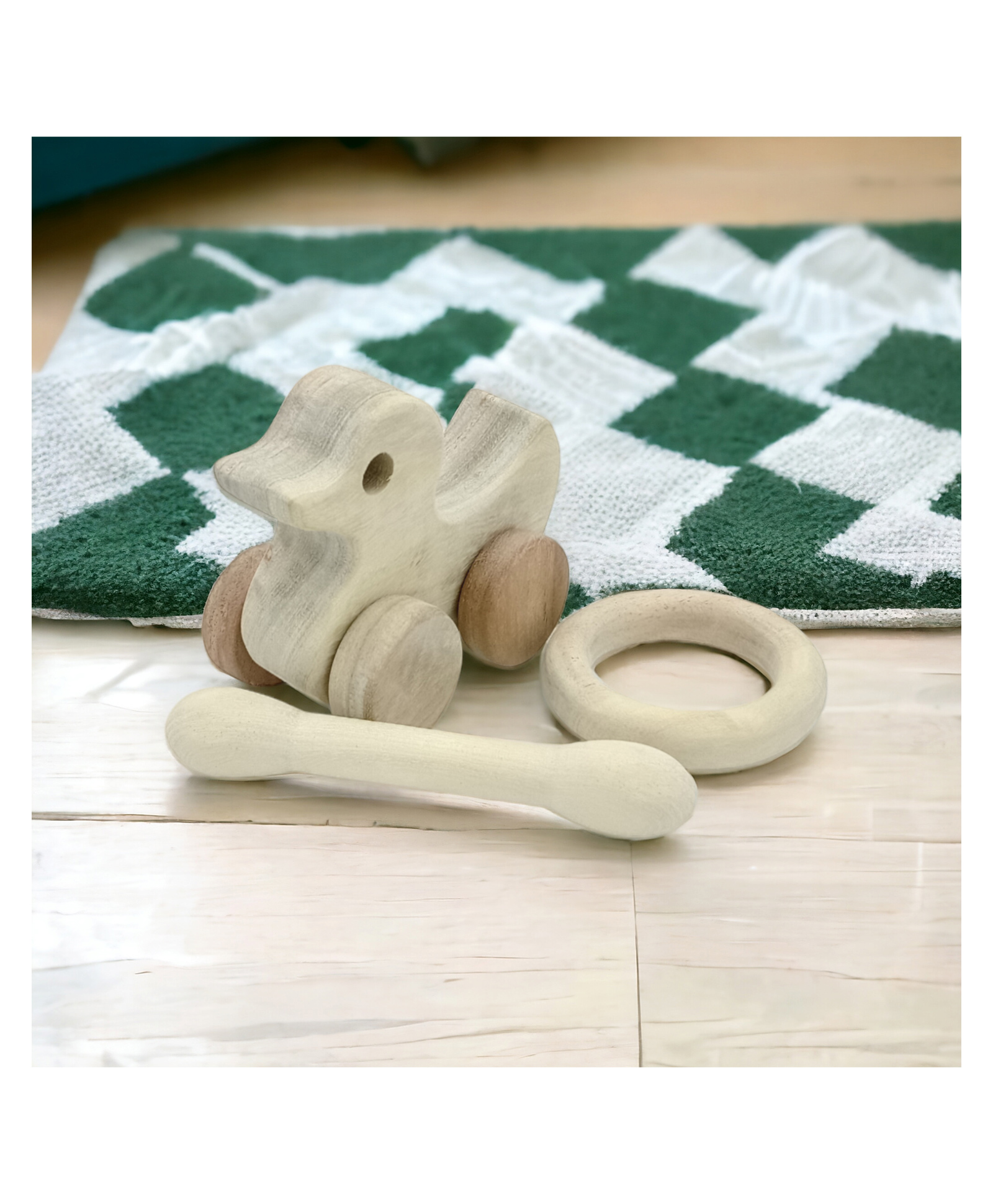 neemtoys Organic & Healthy Pull Toy & Teethers - Duck, Ring & Dumbbell Shapes-image-21