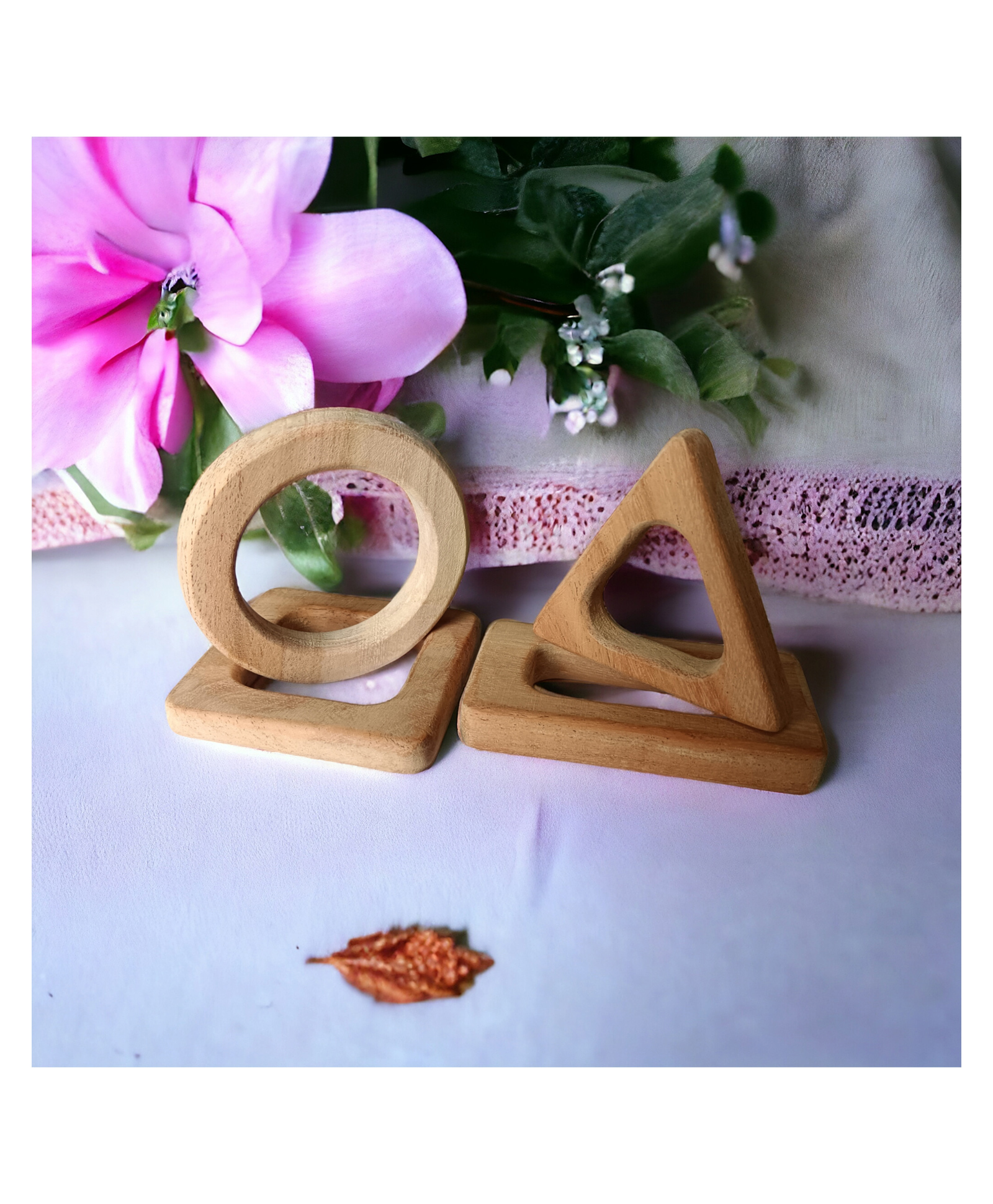 neemtoys Neem Wooden Math Teethers For Babies | Square, Rectangle, Triangle & Circle Shapes-image-3