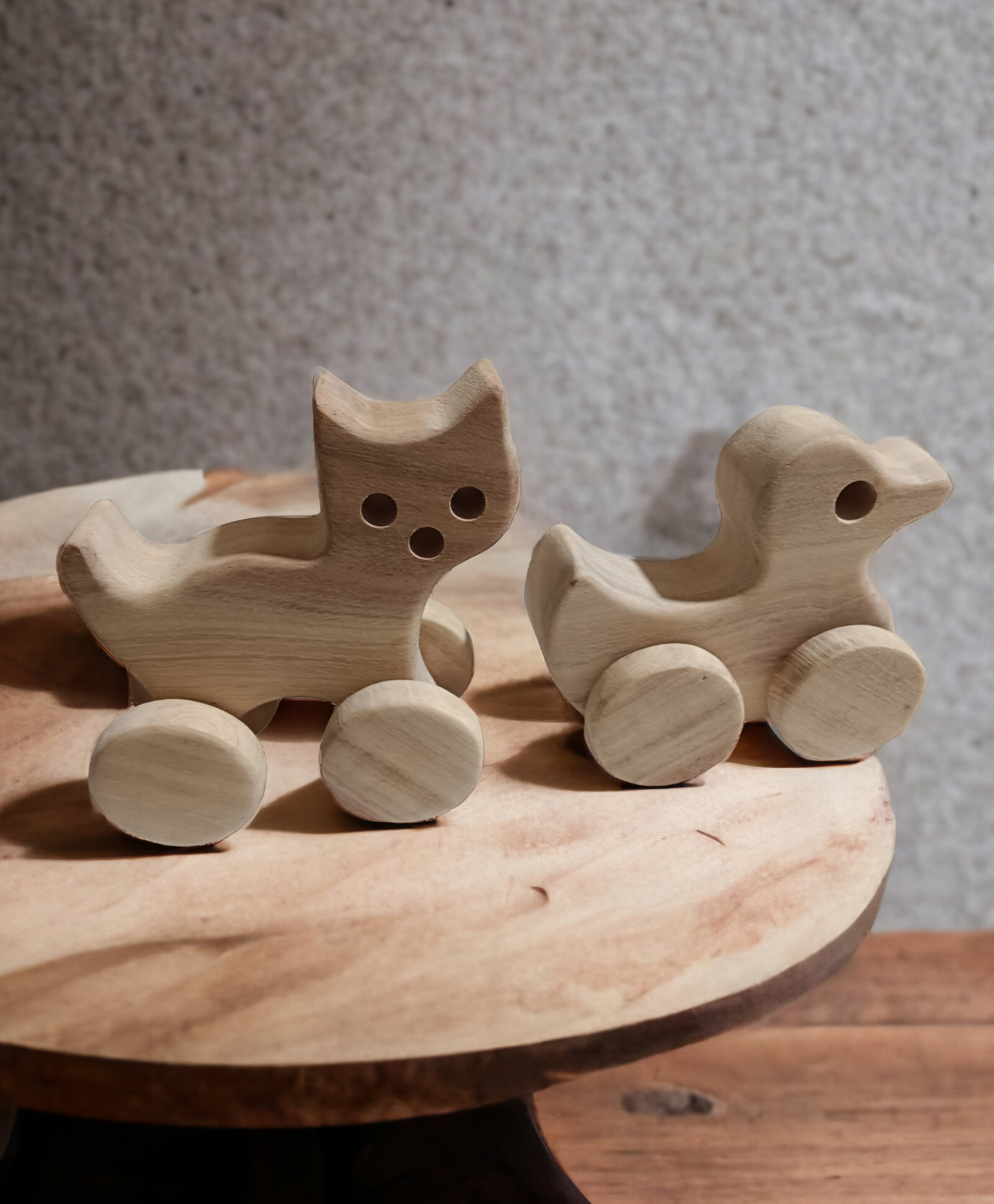 neemtoys Pack of 2 Cute Wheel Toys - Cat & Duck Toys-image-8