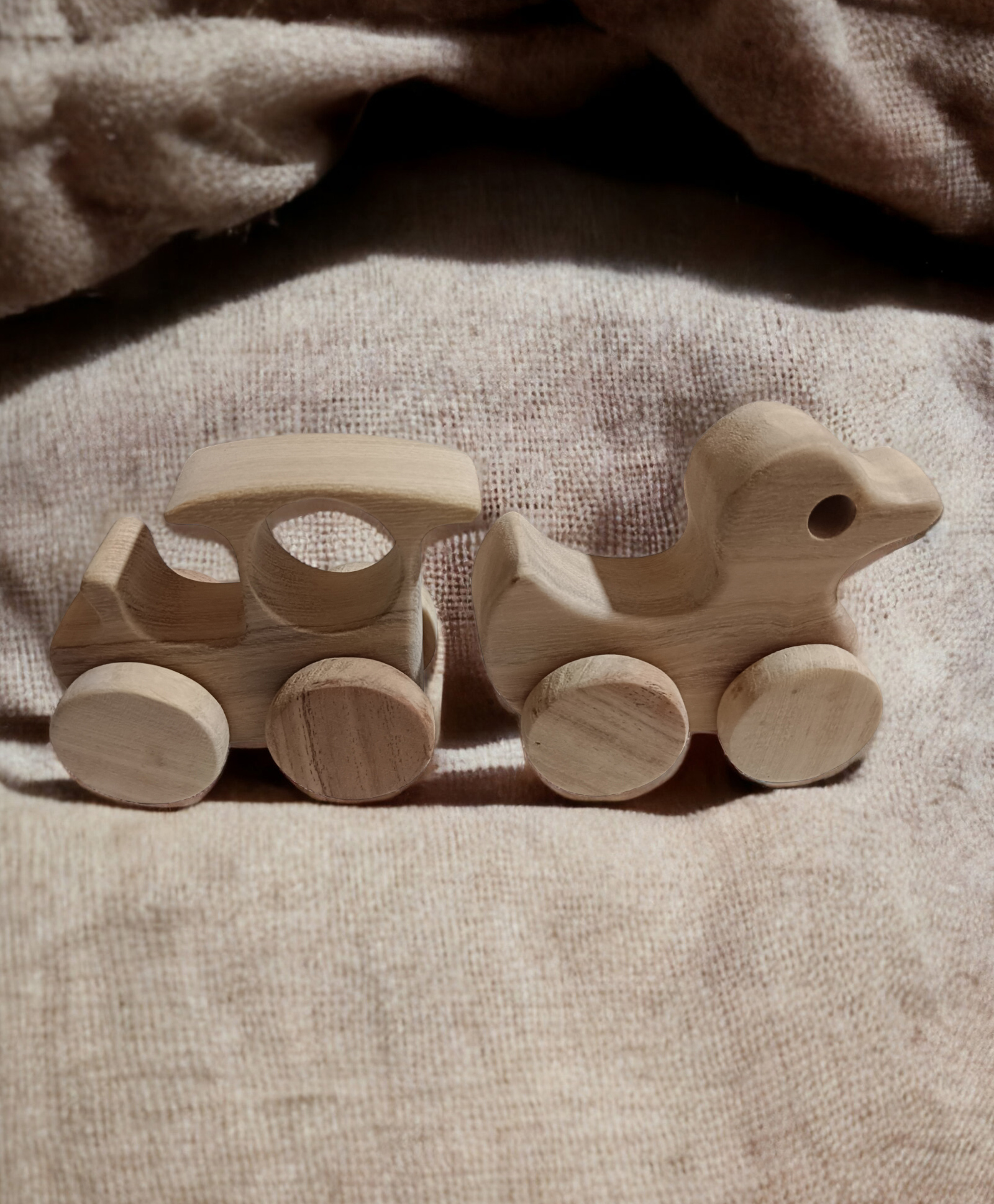 neemtoys Pack of 2 Beautiful Neem Wooden Wheel Toys - Train & Duck Shapes | 1-5 Years-image-44