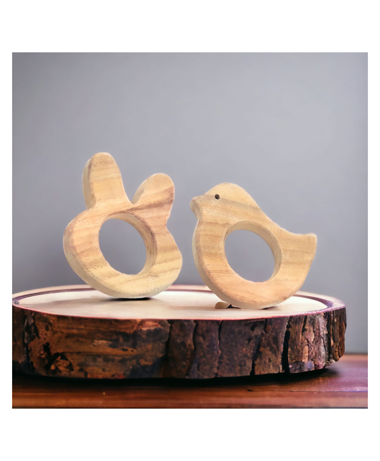 neemtoys Gum Strengthening Neem Wooden Teethers of Shapes - Bunny & Dove ,-image-41