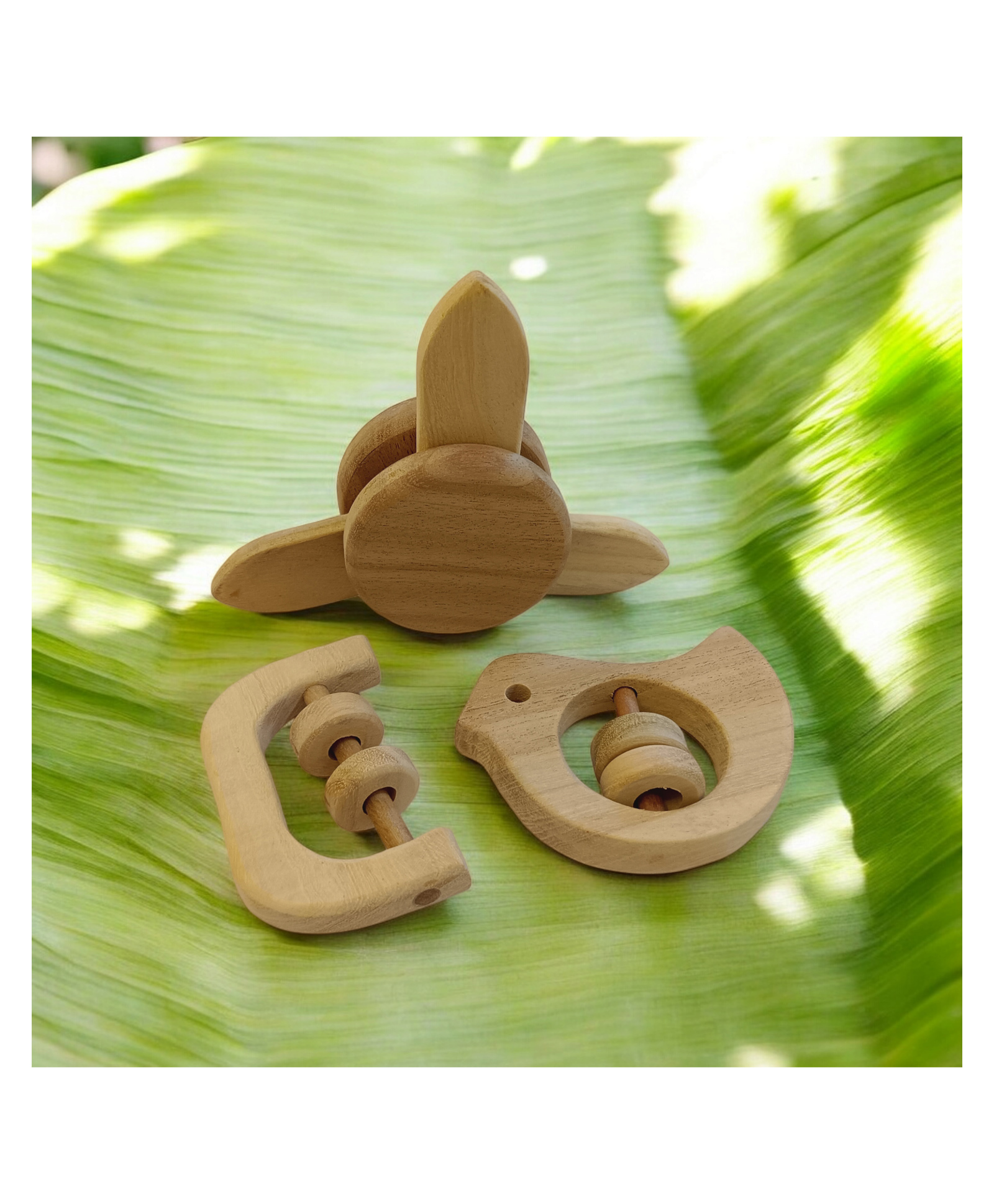 neemtoys Neem Wooden Flower Tumbler, Dove & C Shape Rattles for Sensory Development-picture-16