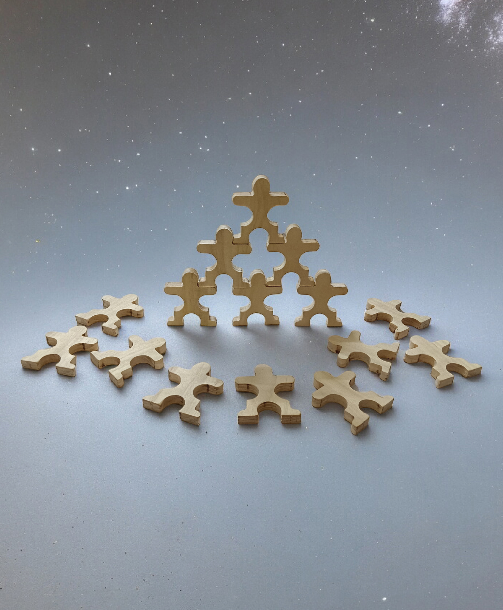 neemtoys Set of 15 StackingNeem Wooden Acrobat Men for Toddlers | 0-5 Years-image-10