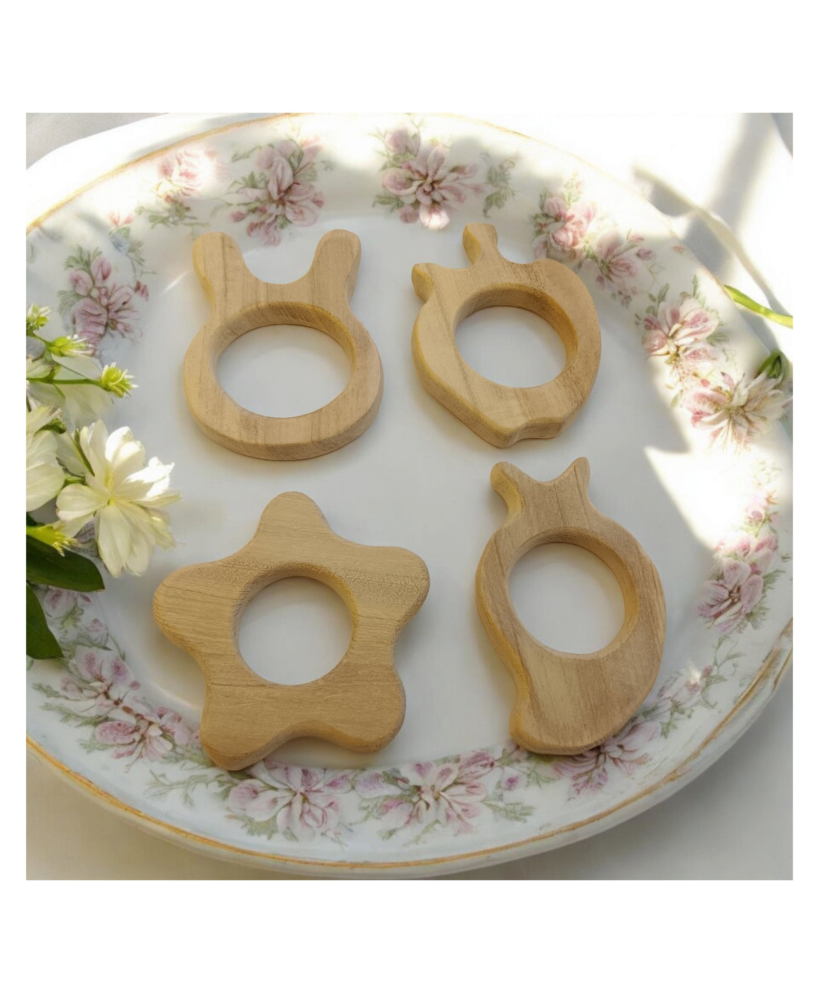 neemtoys 100% Pure Neem Wooden Teethers For Babies| Apple, Mango, Flower & Bunny Shapes-picture-14
