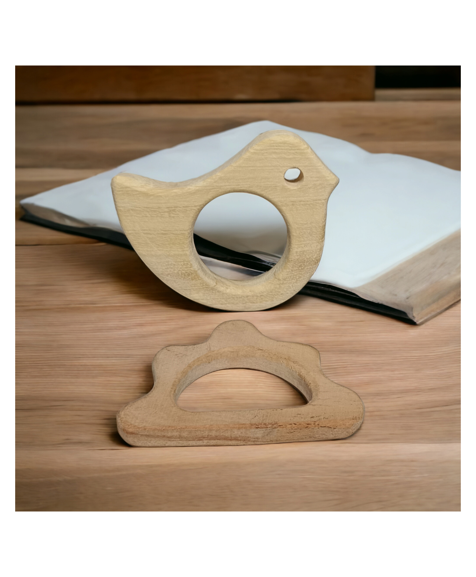 neemtoys Neem Wooden Baby Teethers - Dove , Cloud Shapes-picture-19