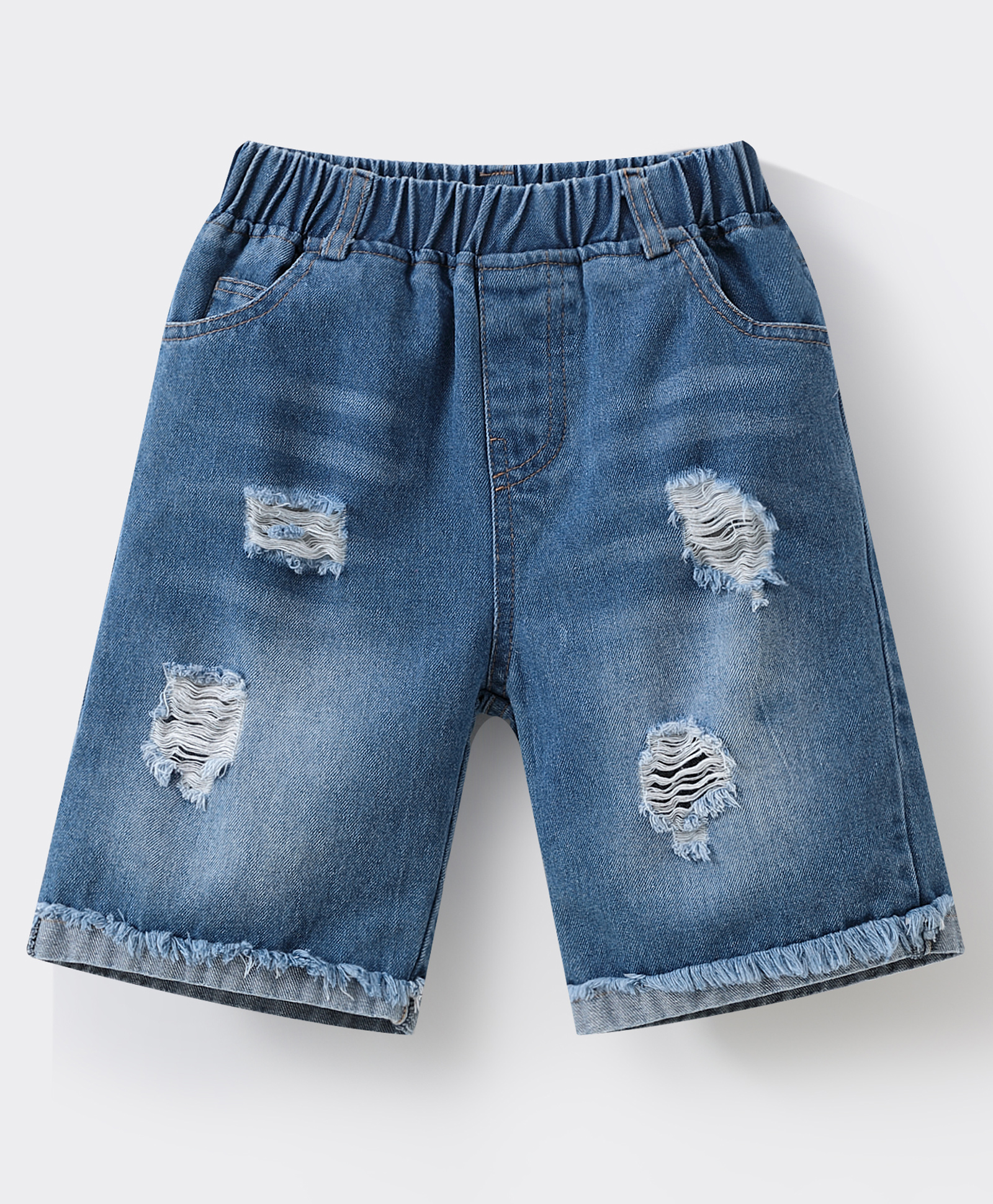 Mark & Mia Cotton Distressed Washed Shorts - Blue-picture-15