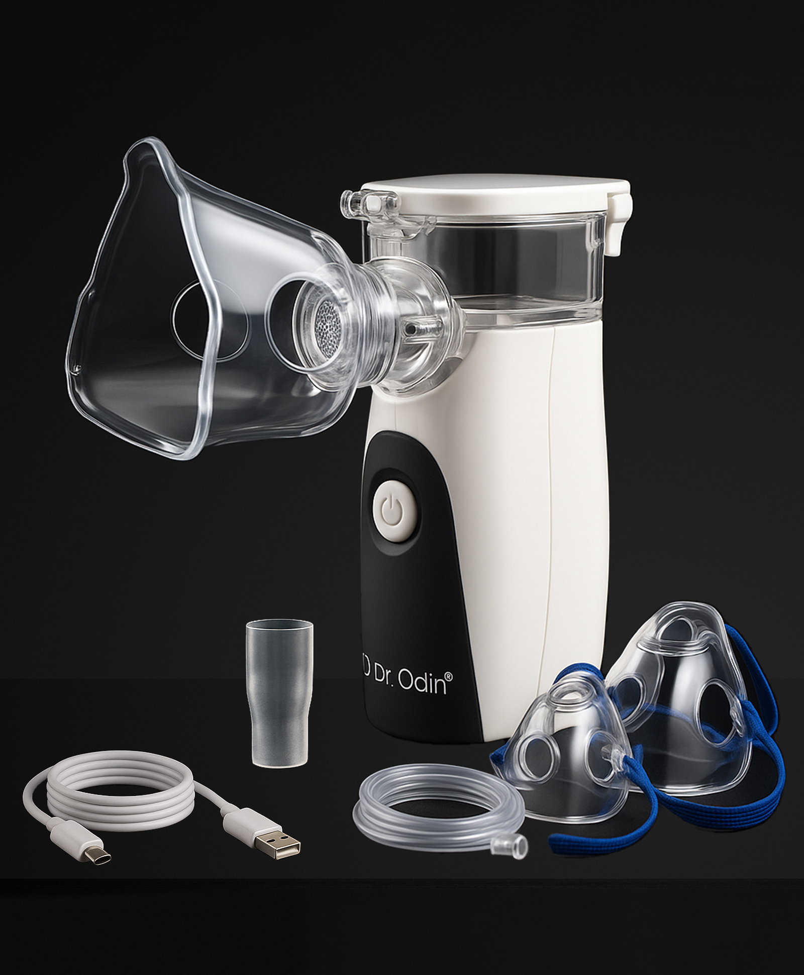 Dr. Odin OMN102 Portable Mesh Nebulizer Machine Gray & Whie-image-4