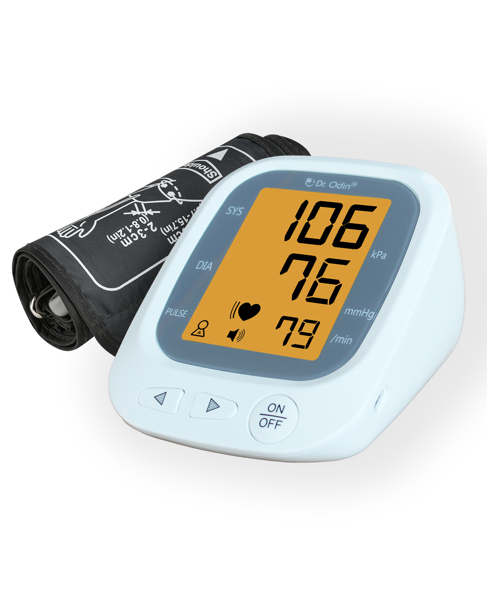 Dr.Odin JN-163B Blood Pressure Monitor with Large LCD Display, Voice Function, 2 User Suppport, USB Type-C | White-image-3