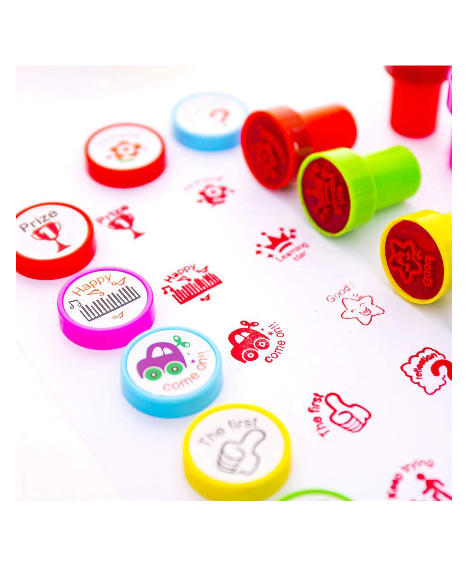 Azhari Stamps Art Motivation 10 Pcs Design Art Craft DIY Reward Art Teachers Students Set Color & Design May Vary-picture-16