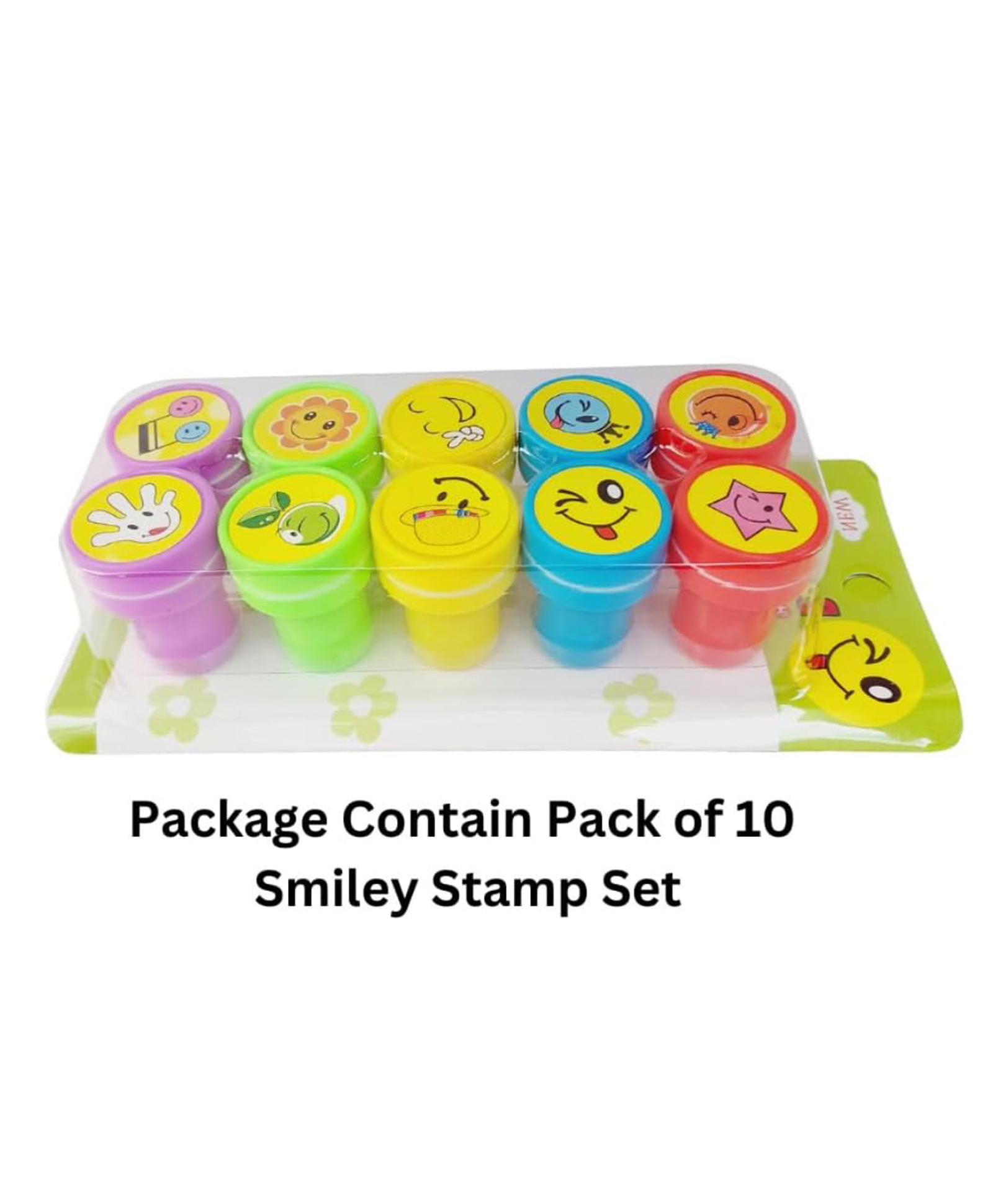 Azhari Stamps Art Emoji - Smile 10 Pcs Design Art Craft DIY Reward Art Teachers Students Set Color & Design May Vary-picture-16