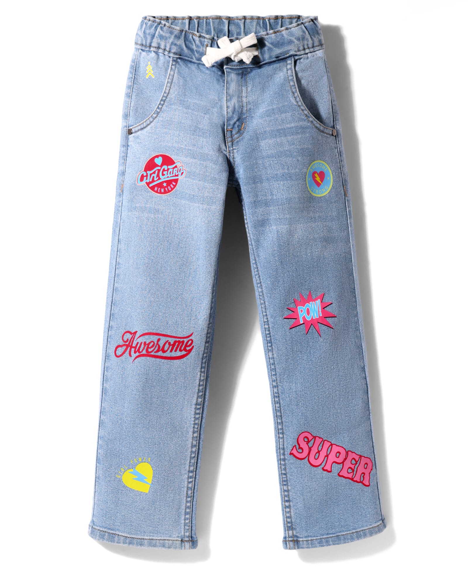 Pine Kids Denim Woven Full Length Jeans With Text Print - Blue-image-24