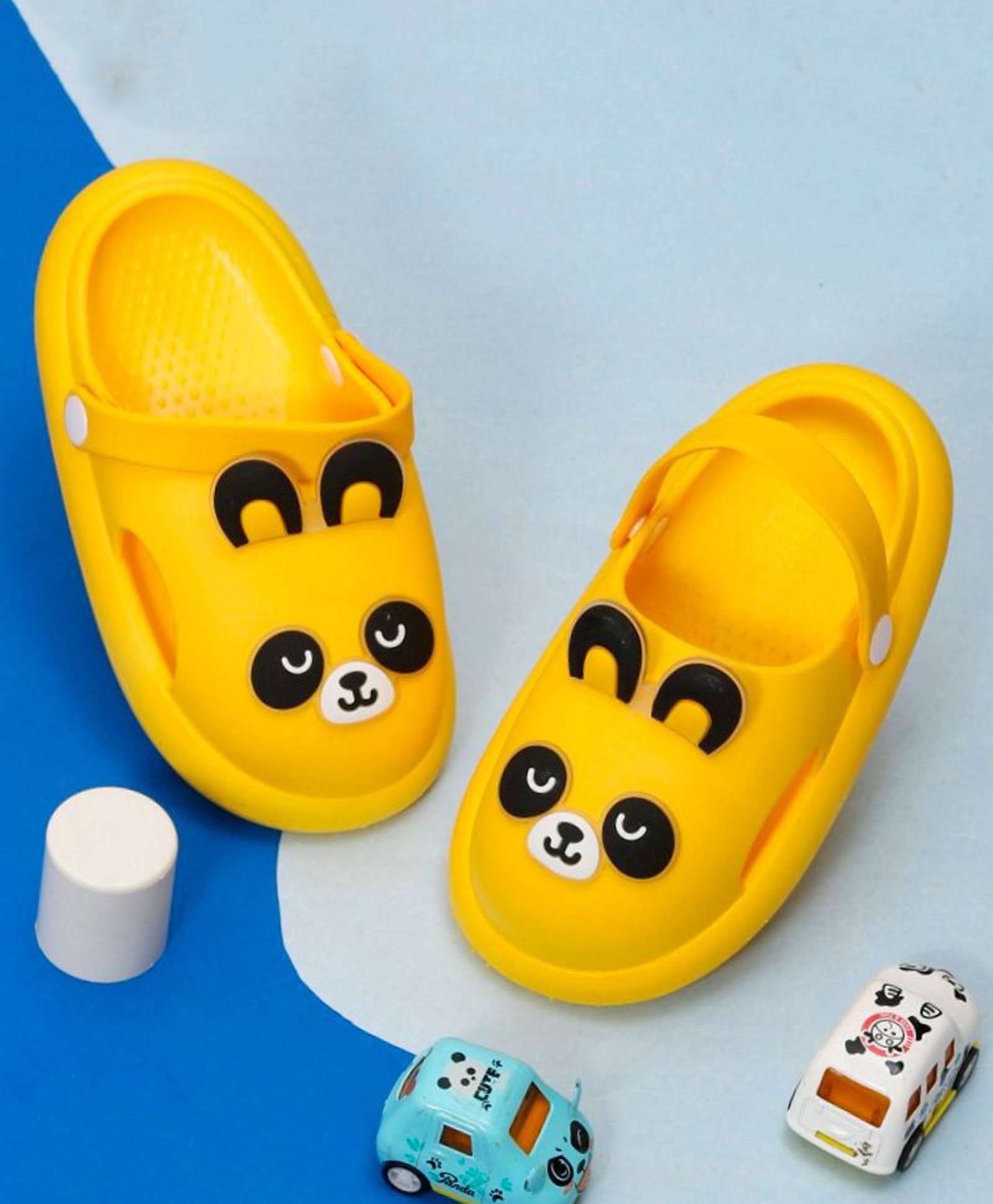 Yellow Bee Panda Designed Slingback Clogs - Yellow-picture-28
