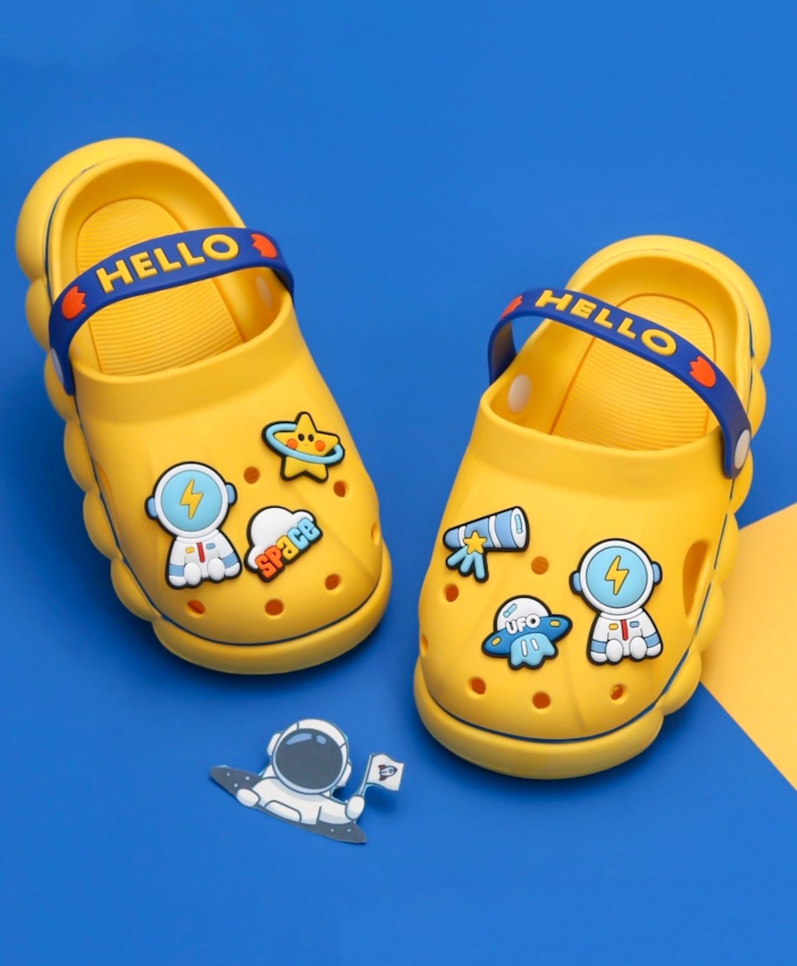 Yellow Bee Space Theme Applique Detailed Slingback Clogs - Yellow-picture-26