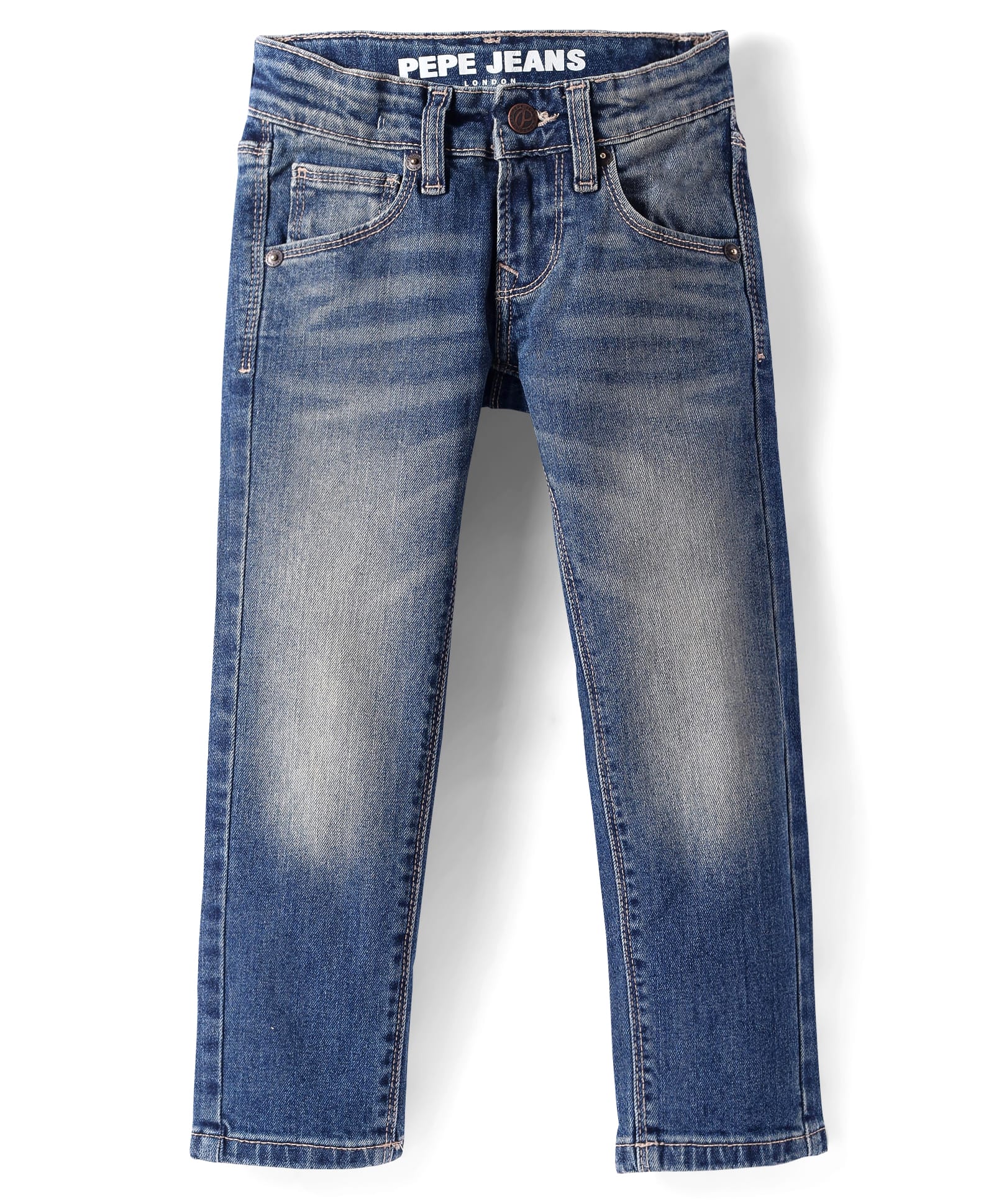 Pepe Jeans Cotton Woven Ankle Length Washed Jeans -Blue-picture-17