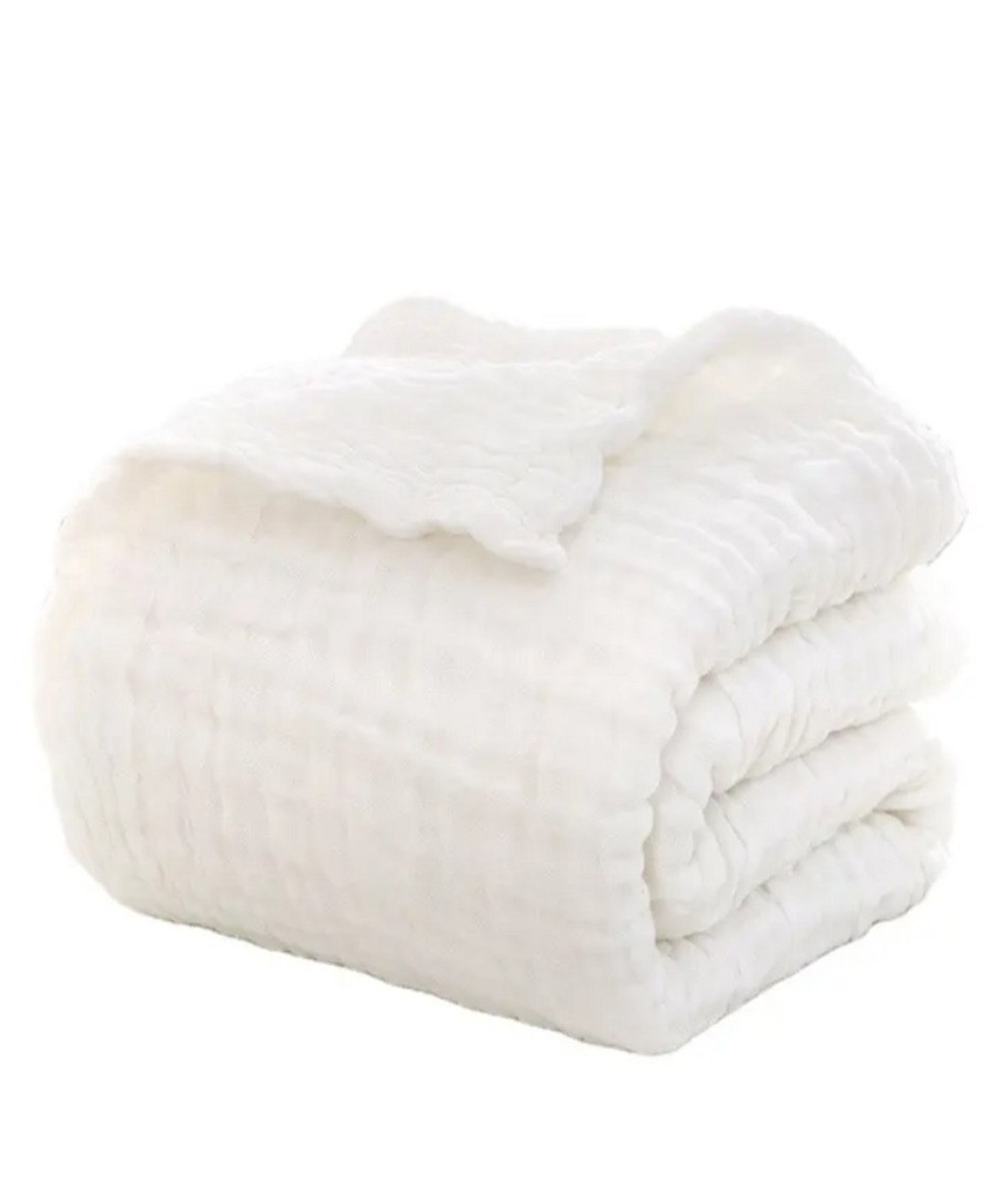 Baby Muslin Super Soft Cotton Swaddle Blanket - White-image-38