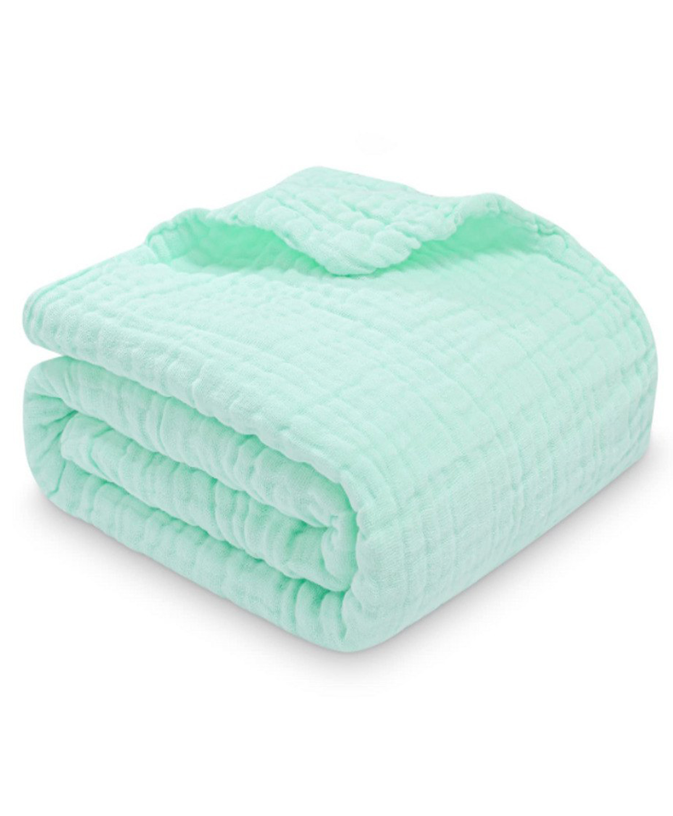 Baby Muslin Super Soft Cotton Swaddle Blanket- Green-image-2