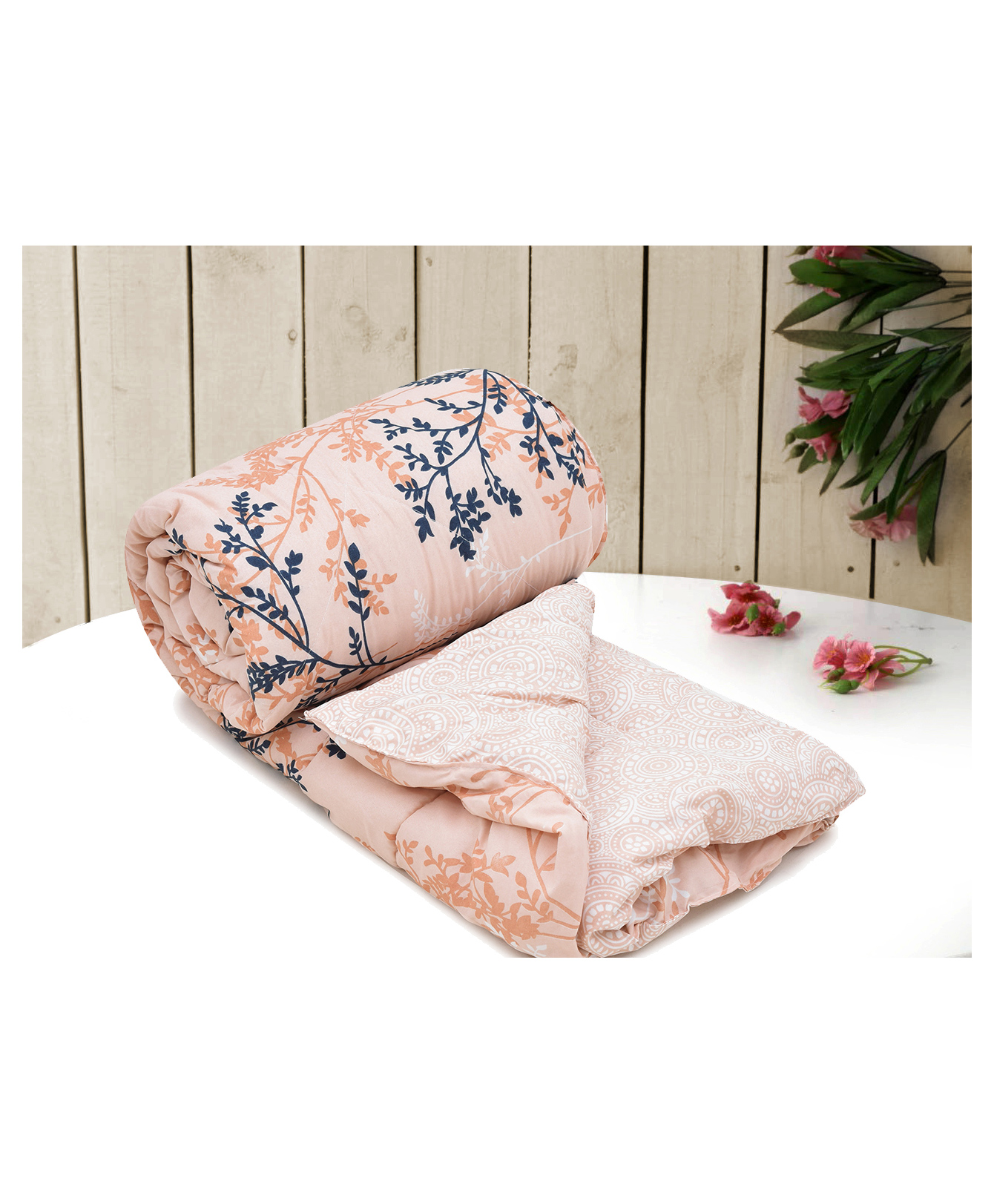 RRC Super Soft Brushed Microfiber Cotton Single Comforter - Peach-image-47
