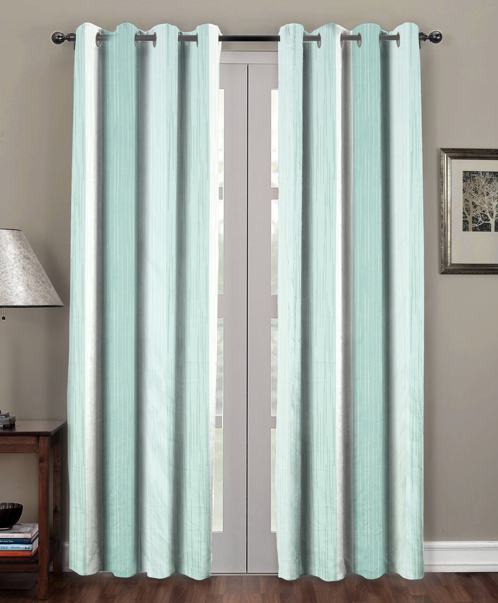 RRC Super Soft Brushed Microfiber Cotton Curtains For Door - Green-picture-19