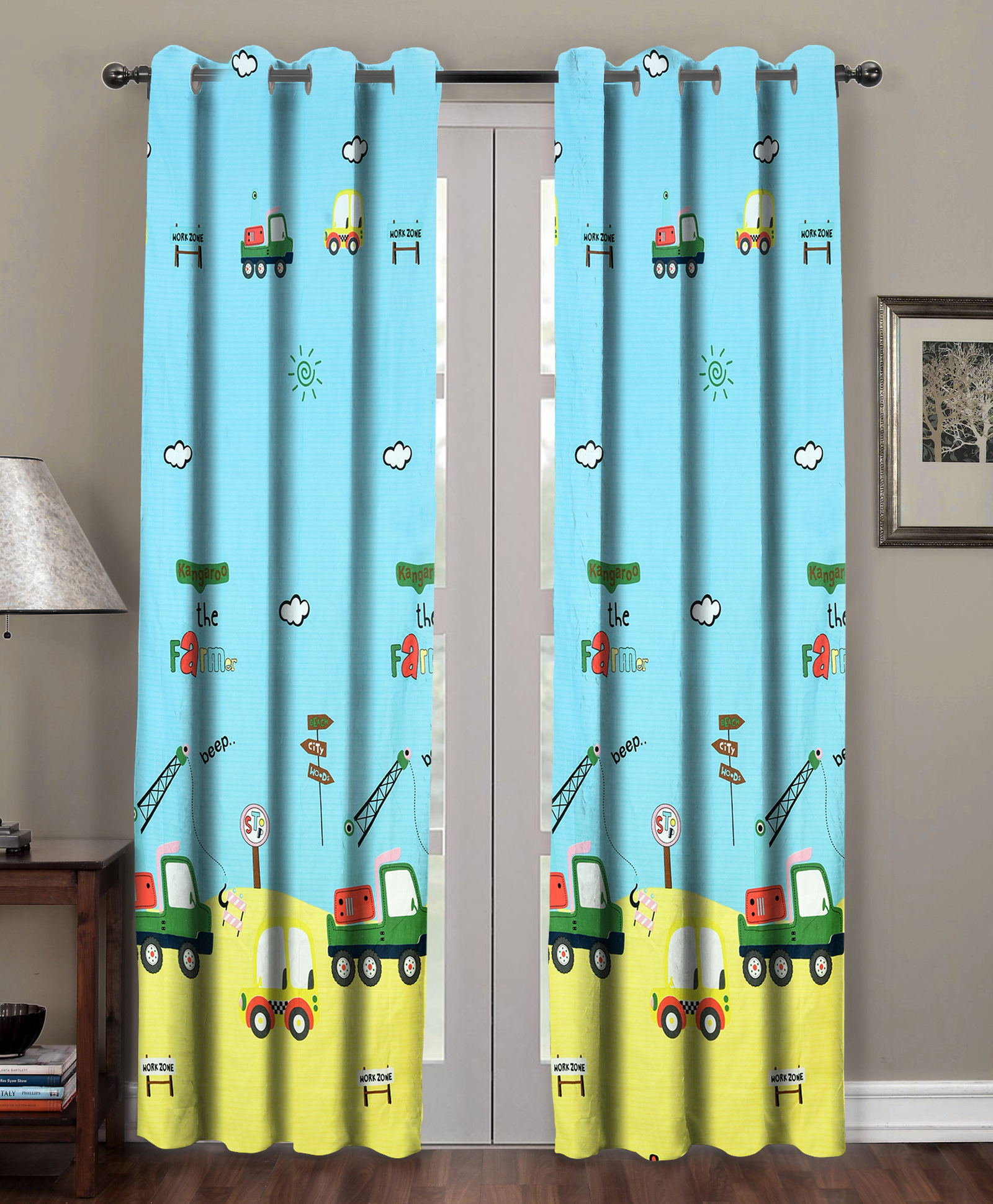 RRC Super Soft Brushed Microfiber Cotton Curtains For Door - Yellow-image-24