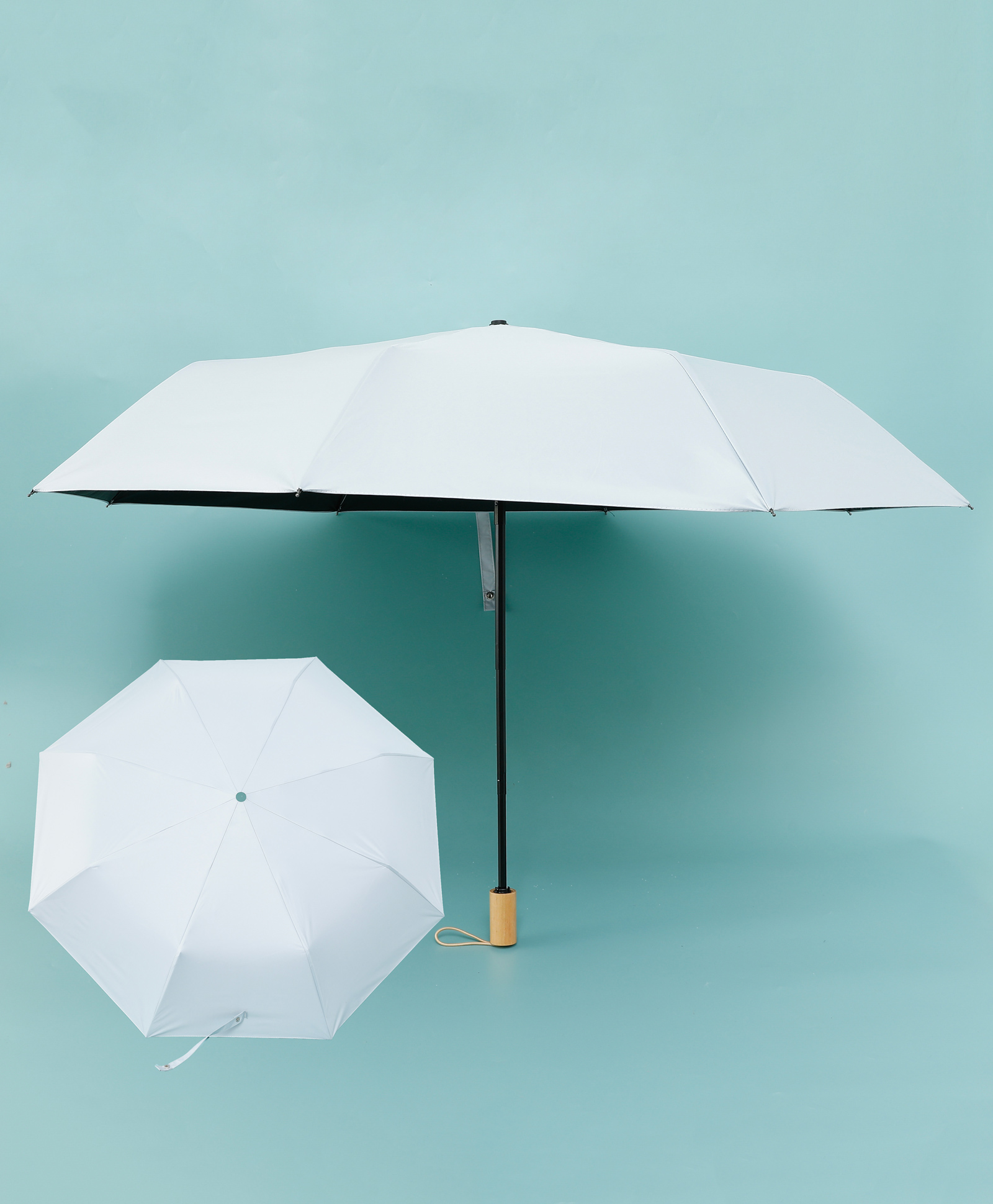 Solid Colour Umbrella - Silver-image-2