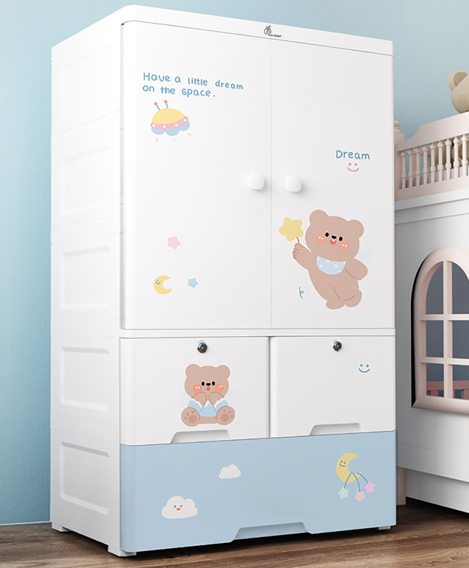 R for Rabbit High Storage Capacity Teddy theme Organiser - Sky Blue-image-14