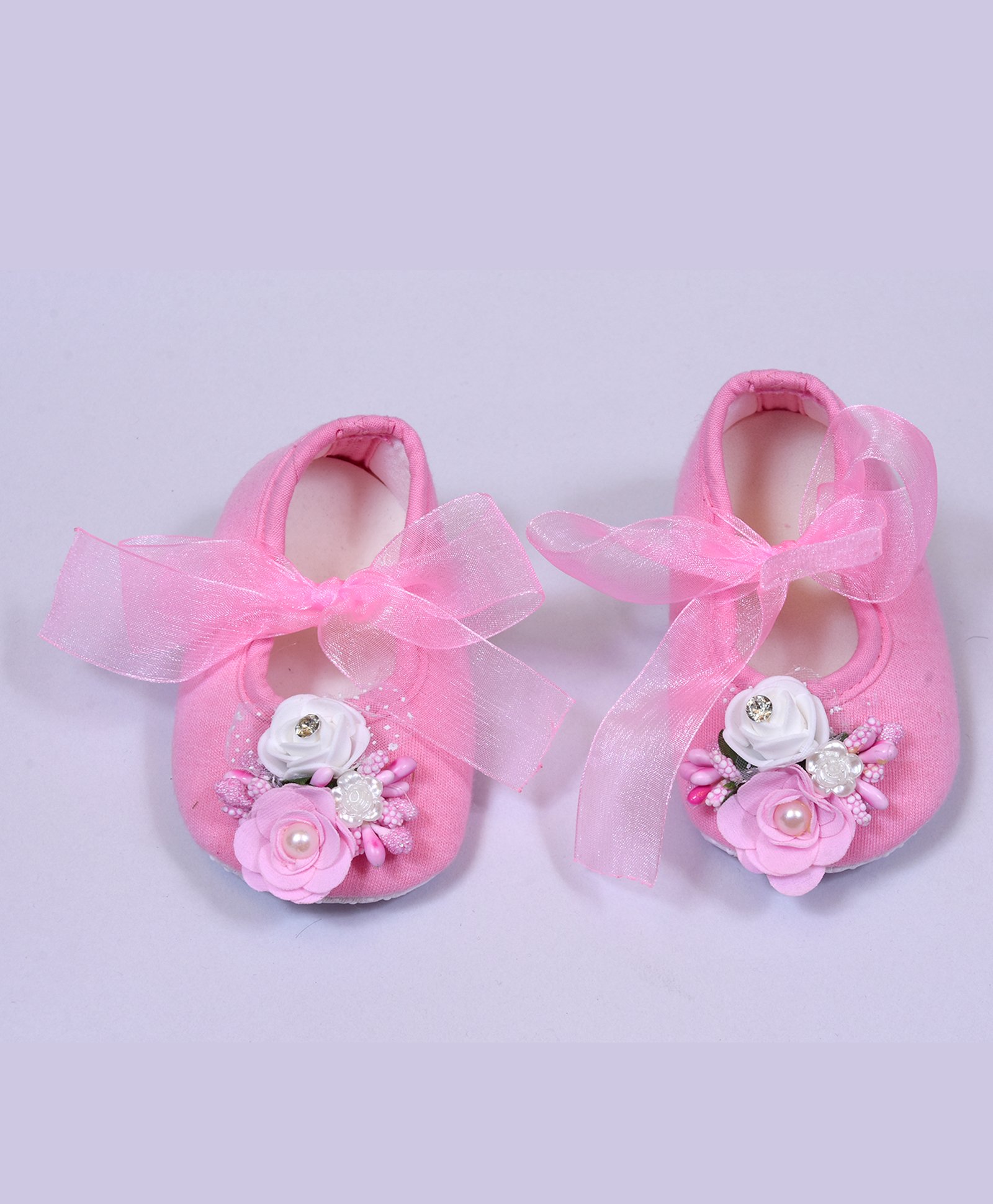 Daizy Floral Applique Detailed Booties - Baby Pink-image-39