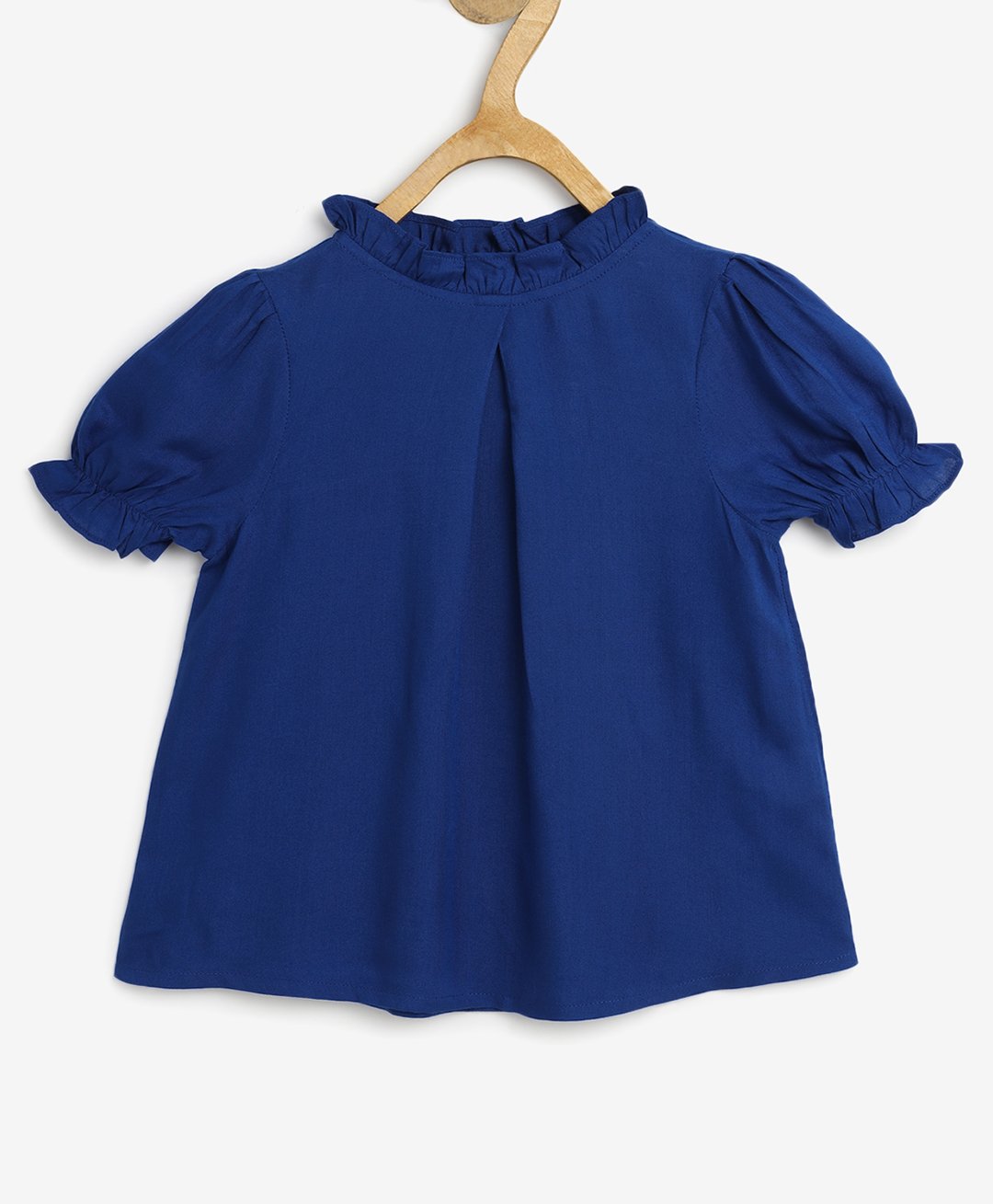 Chuppan Chupai Rayon Half Sleeves Solid Top - Royal Blue-picture-16
