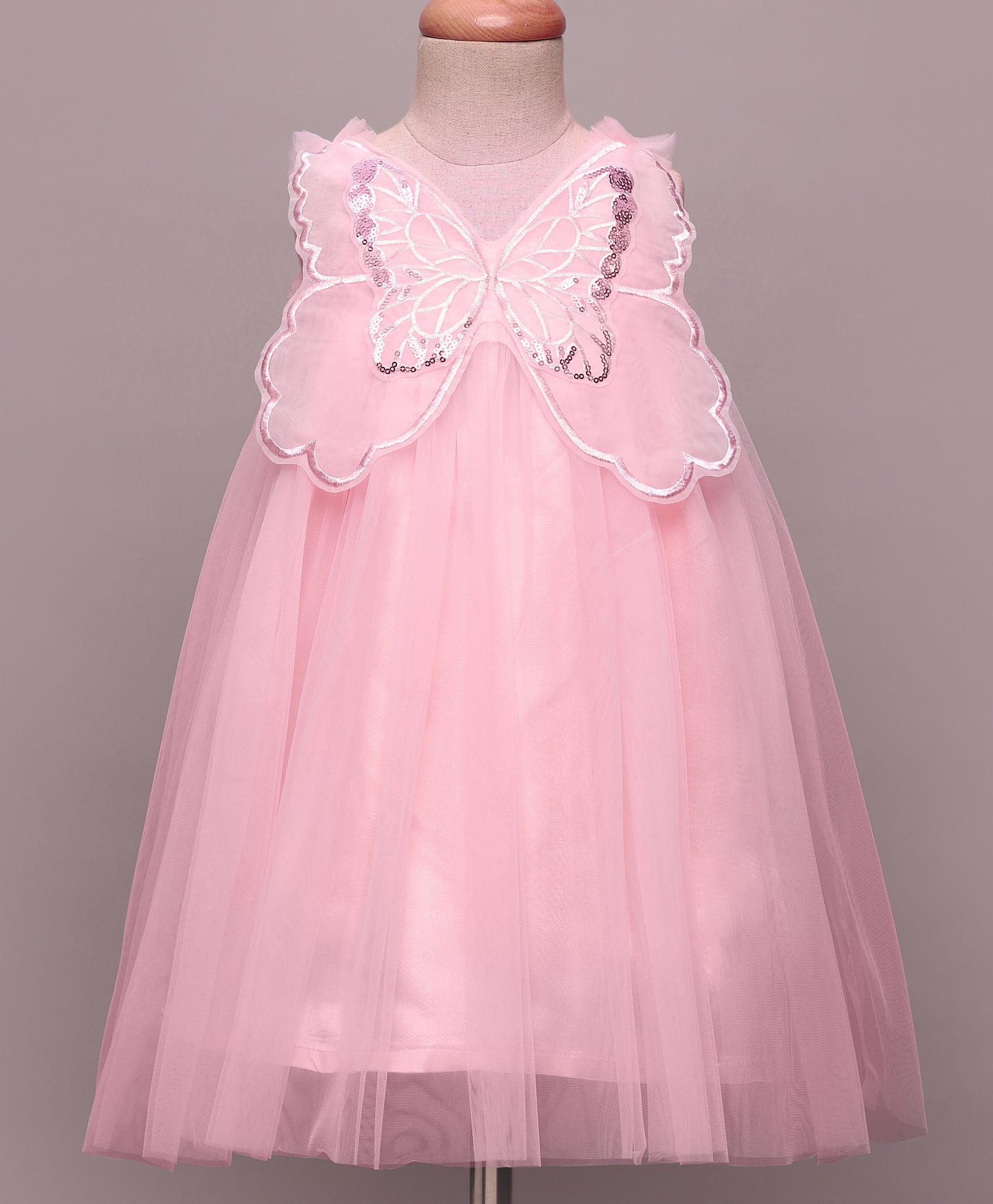 Mark & Mia Woven Sleeveless Party Dress With Butterfly Applique & Sequin Detailing - Pink-picture-36