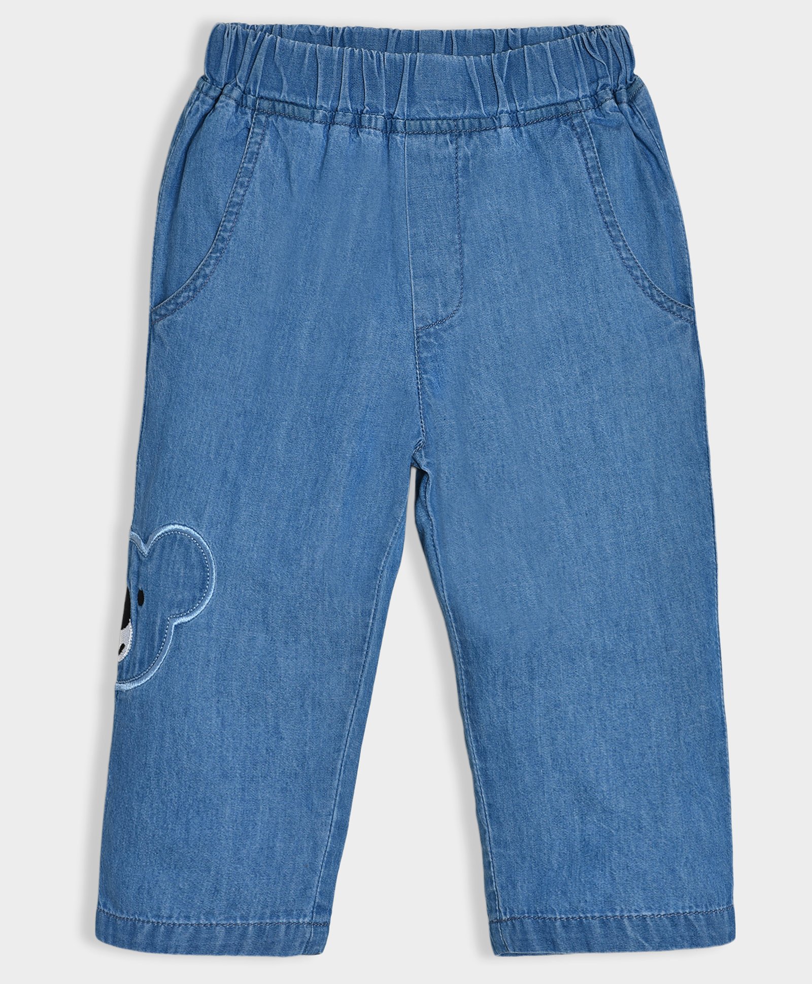 Mi Arcus 100% Cotton Koala Embroidered Denim Trousers - Blue-picture-21