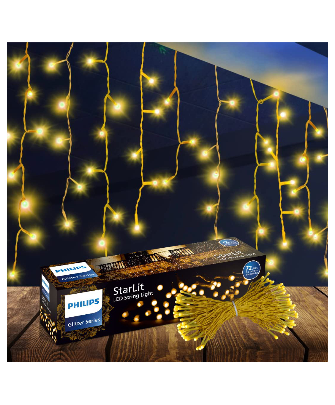 PHILIPS Lighting Starlit 12 Meter 72 LEDs String Light for Decoration | Decorative LED String Light | Warm White, Pack of 1 ,polycarbonate, for Diwali, Ganesh Chaturthi , Christmas decoration-image-29