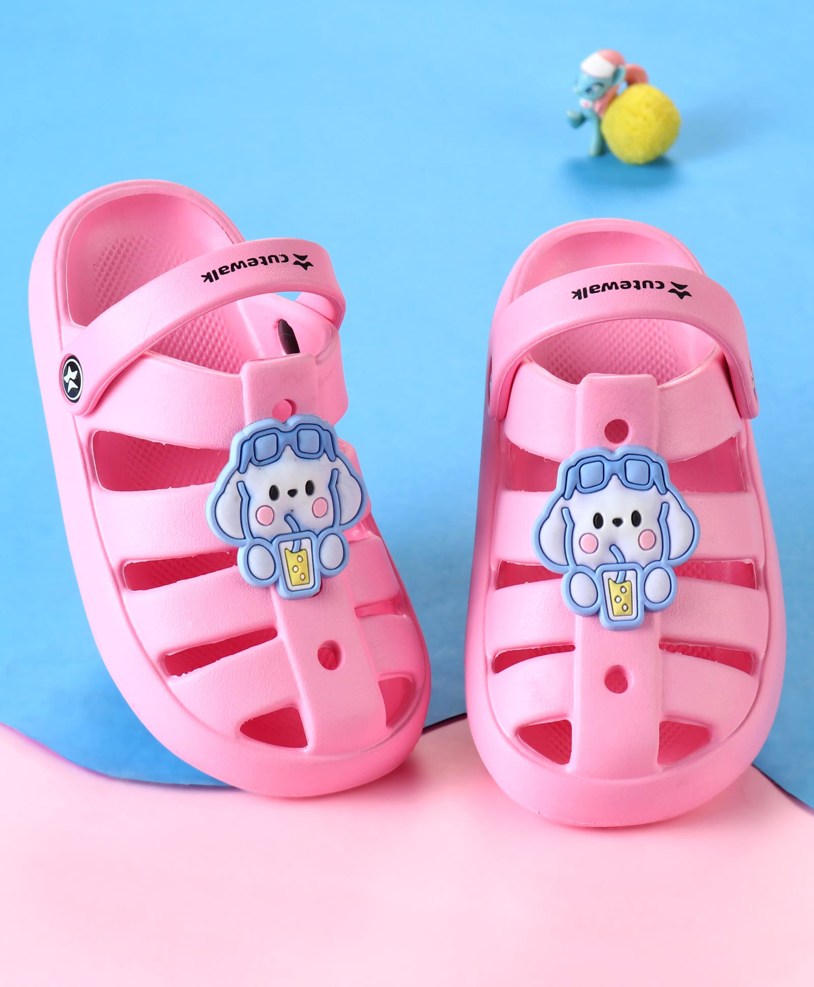 Cute Walk by Babyhug Clogs with Backstrap Closure & Bunny Applique - Pink-picture-27
