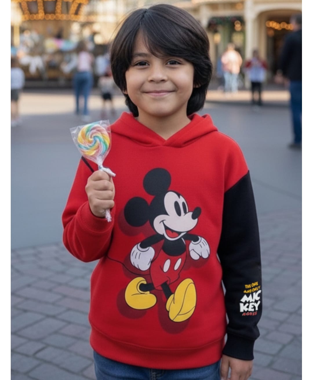 Nap Chief Pure Cotton Mickey & Friends Featuring Full Sleeves Mickey Mouse Printed Hoodie - Red-picture-27