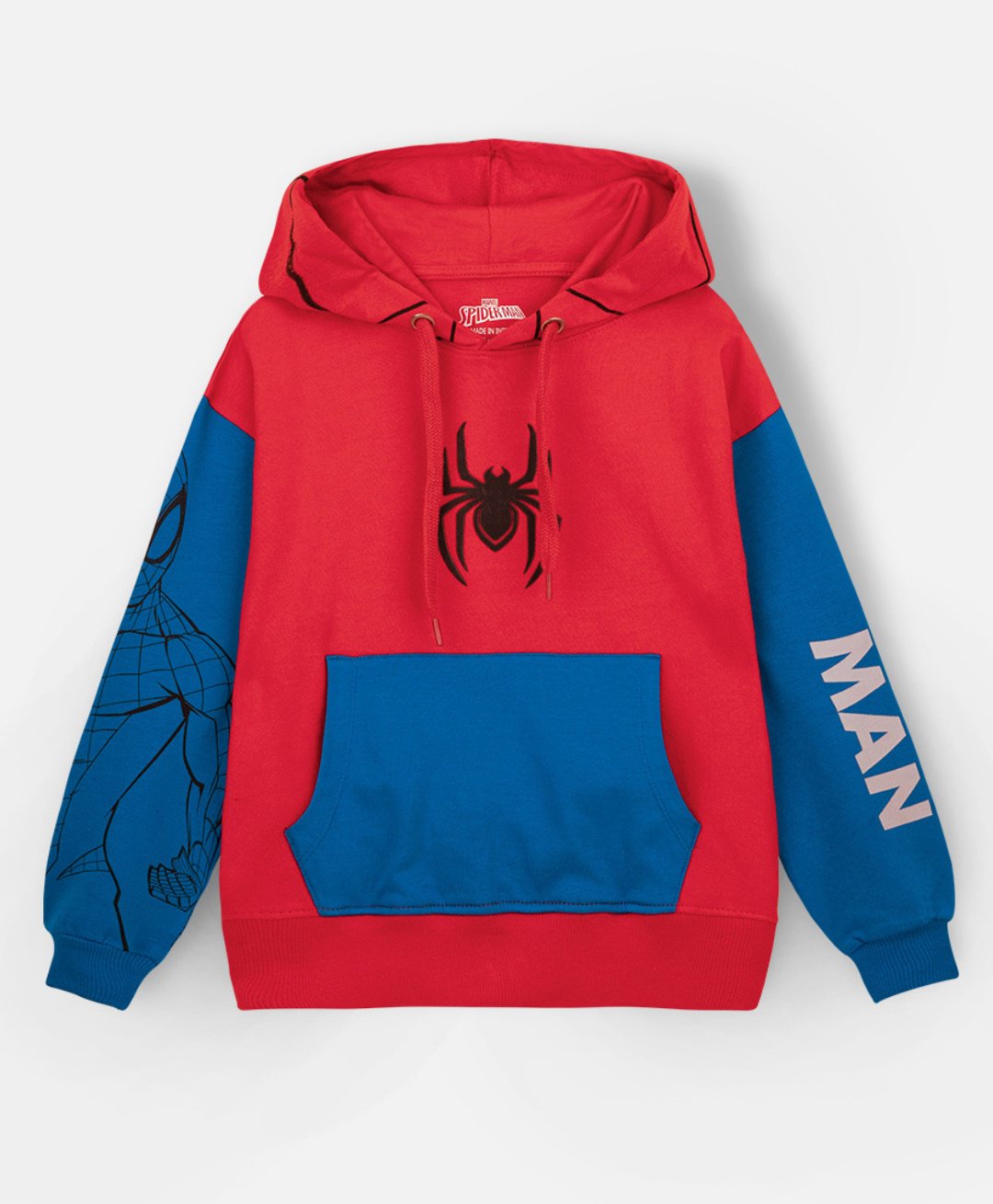 Nap Chief Pure Cotton Marvel Avengers Featuring Full Sleeves Spider Printed Hoodie - Red-picture-28