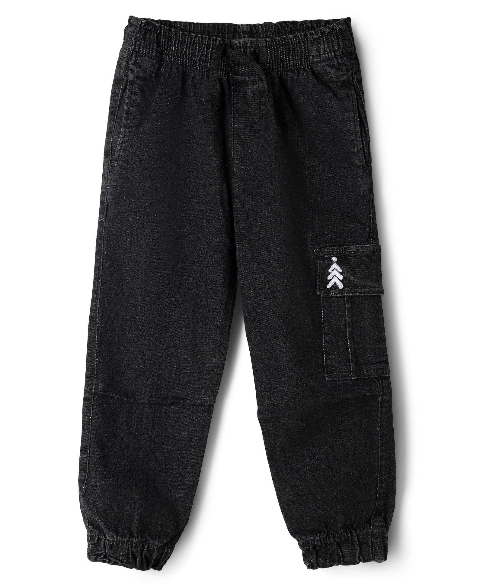 Pine Kids Denim Woven Full Length Washed Jeans with Pocket - Black-picture-33