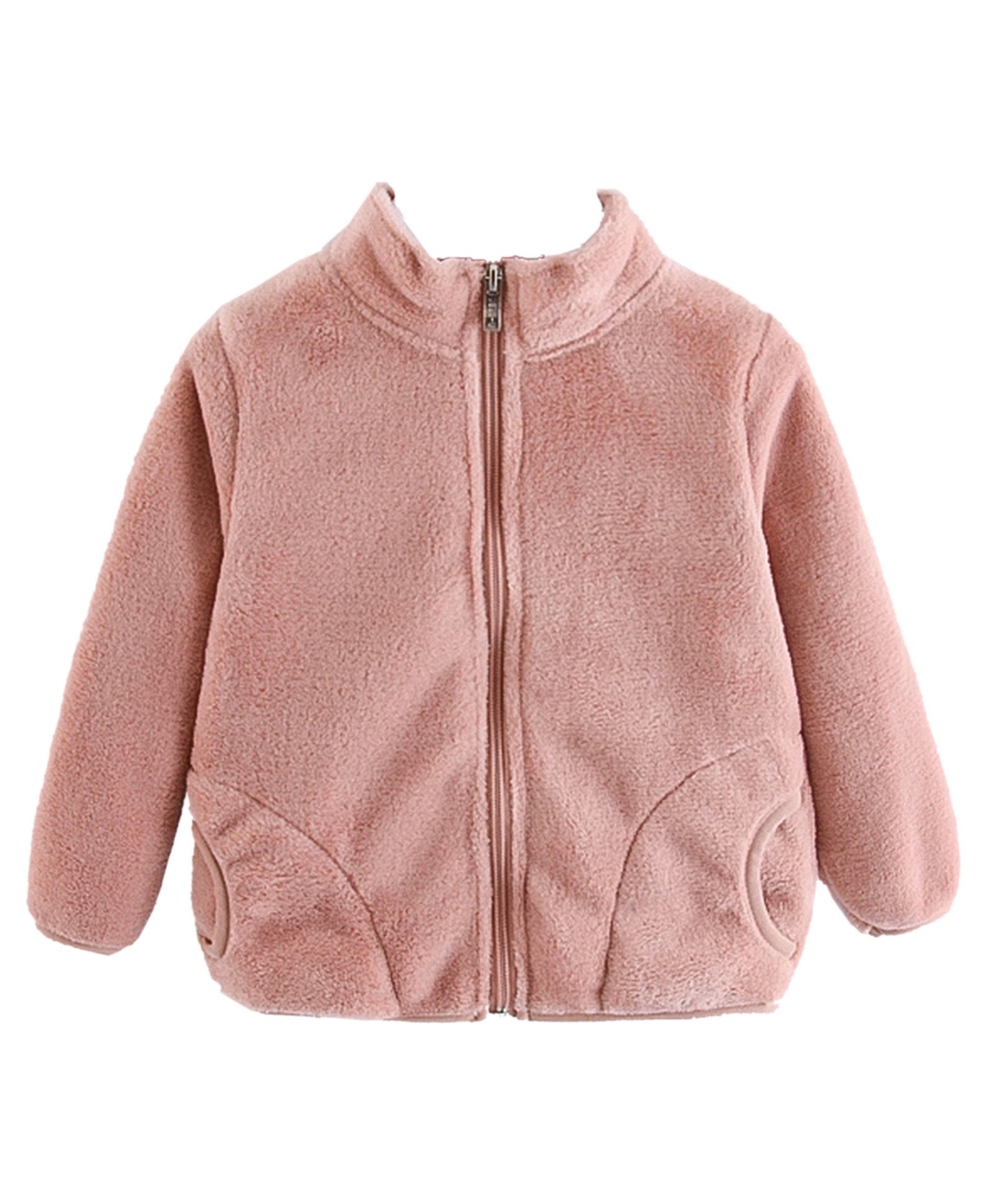 Babymoon Fleece Full Sleeves Solid Jacket - Pink-picture-15