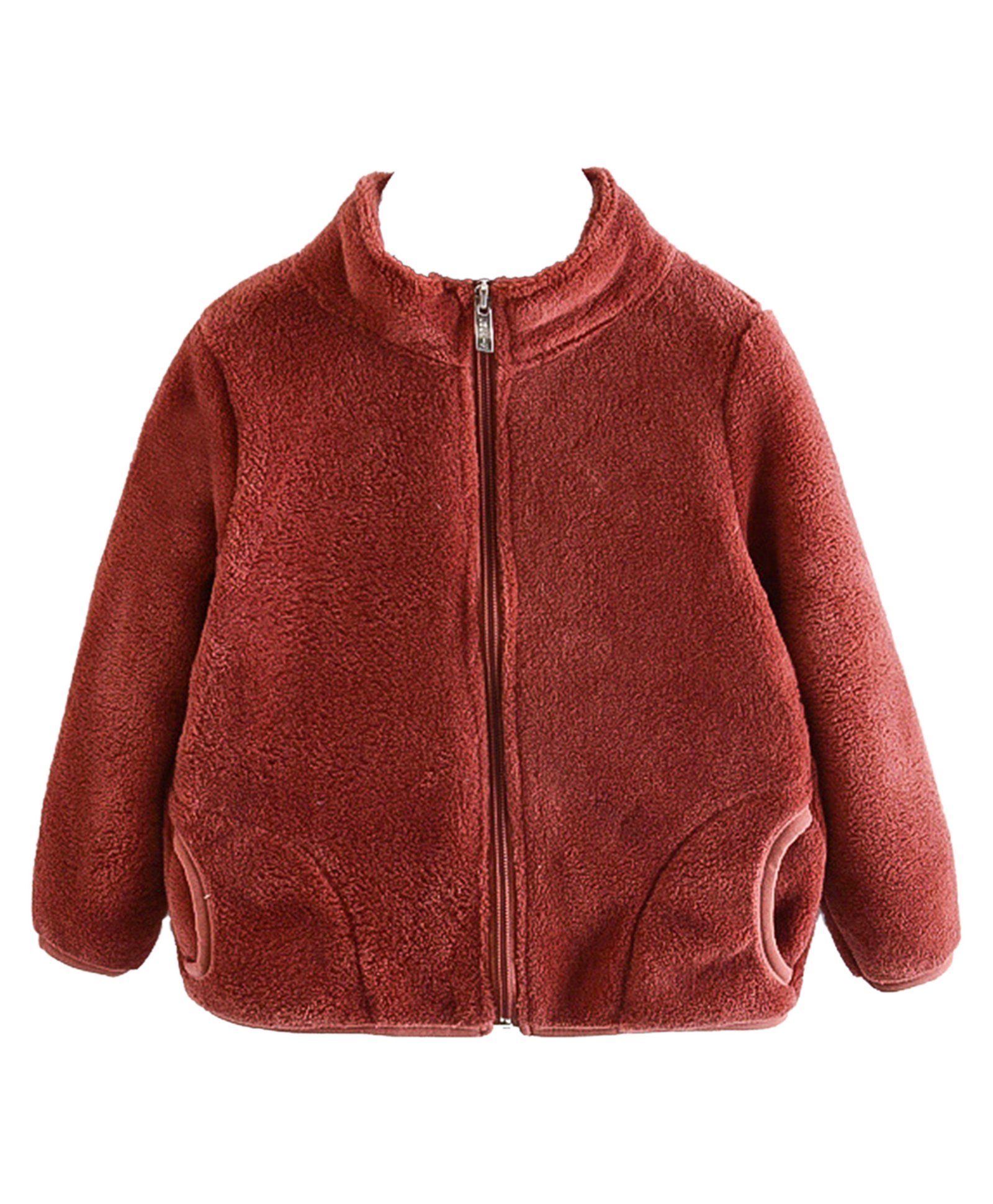 Babymoon Fleece Full Sleeves Solid Jacket - Brown-image-48