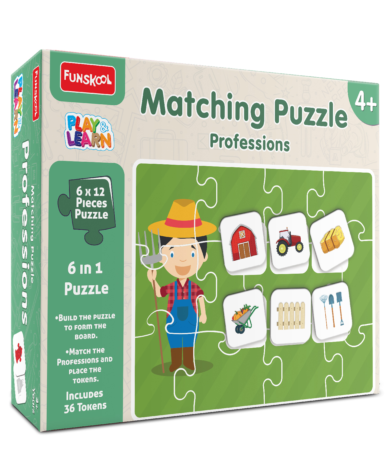 Funskool Profession & Educational Matching Puzzle 72 Pieces - Green & Purple-image-35