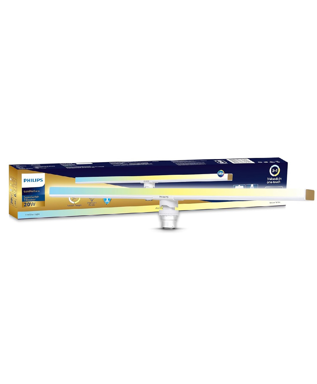PHILIPS Lighting 20W B22 LED T-Beamer | Scene Switch T-Beamer for Home & Decoration | Color: Tunable White | Pack of 1 | Gold Perform Series-image-26