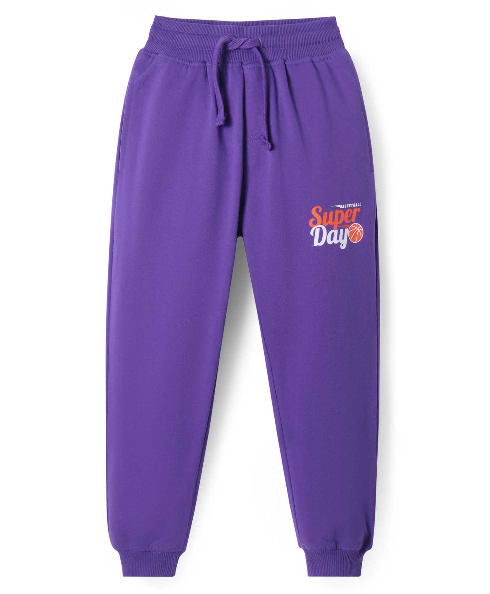Pine Kids Knit Full Length Lounge Pant with Text Print - Purple-picture-28