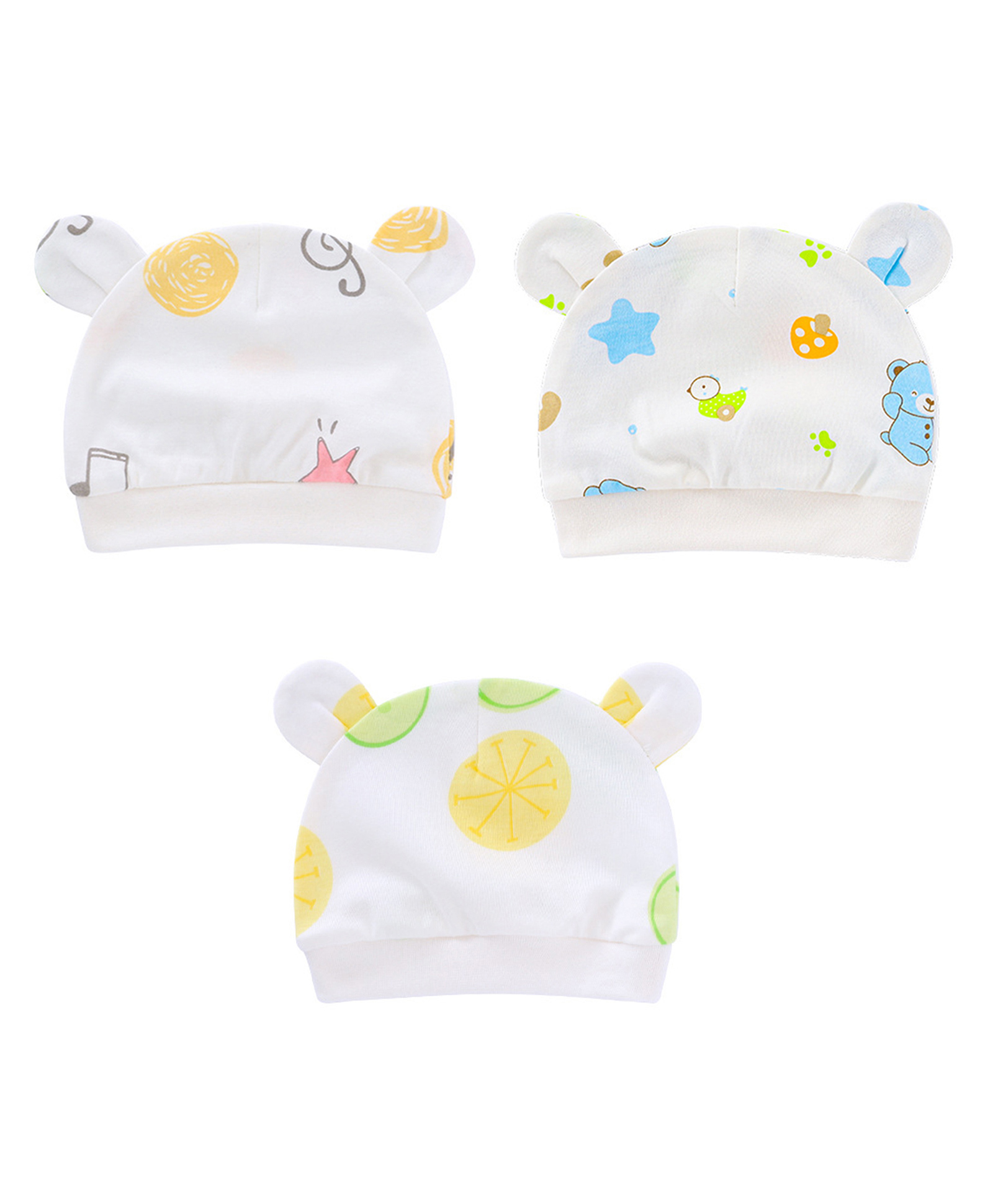 SYGA Pack Of 3 Cotton Printed Cap - Multicolor-image-15