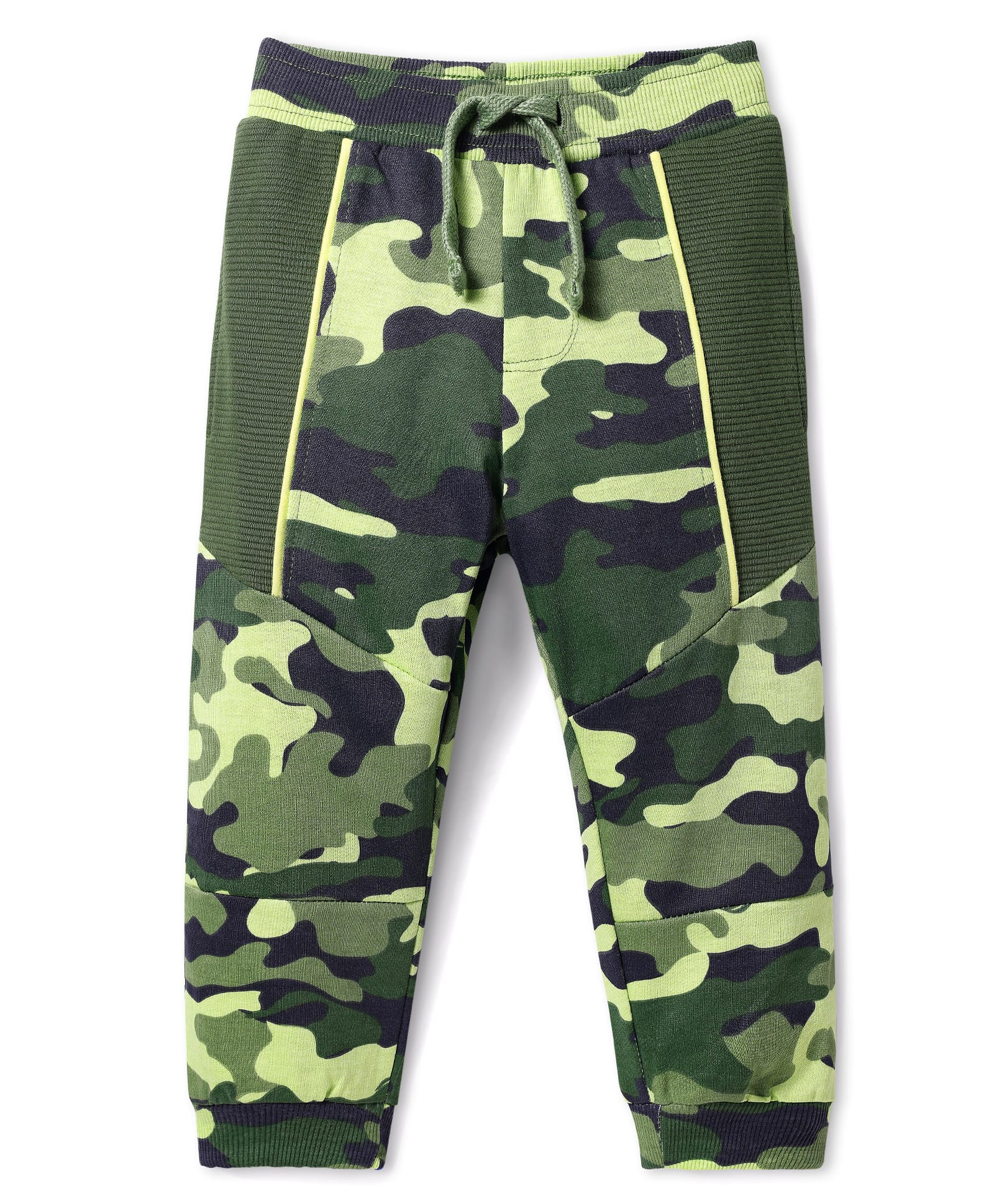 Babyhug Terry Knit Full Length Lounge Pant With Camouflage Print - Green-picture-14