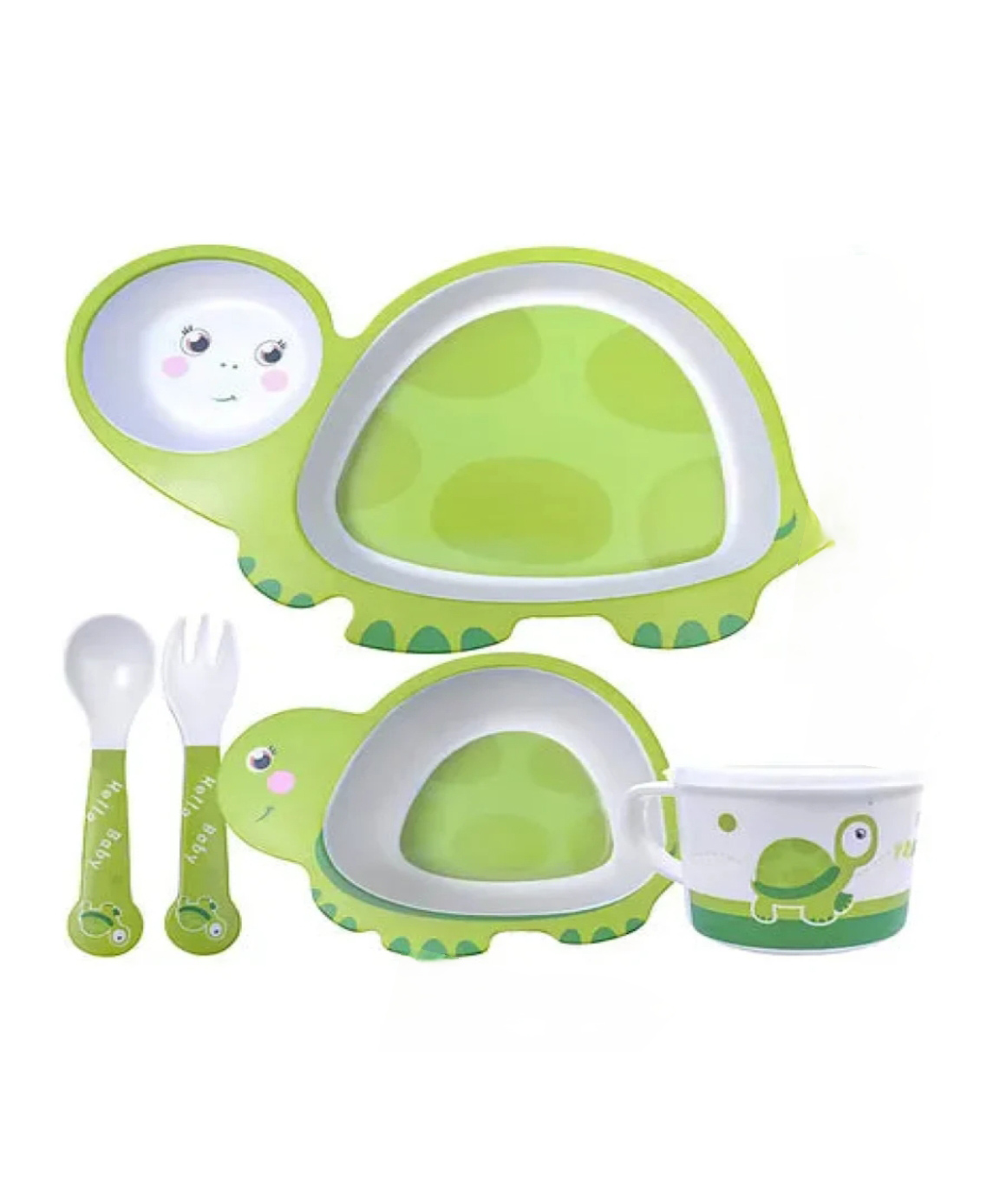 ARCADE TOYS Turtle Shape Bamboo Multi Piece Feeding Set for Kids(Set of 5) - Multicolour-image-15