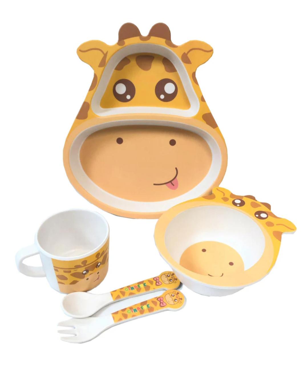 ARCADE TOYS Giraffe Shape Bamboo Dinnerware Set for Kids(Set of 5) - Multicolour-picture-42