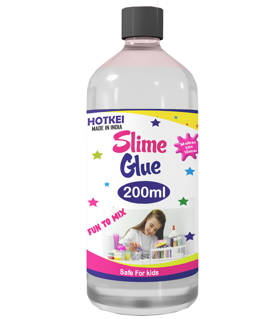 HOTKEI 200 ml Clear Slime Glue DIY Magic Jelly Putty Toy for Slime Making Maker kit Set Liquid Gel Games Birthday Gift Toys for Boys Girls Kids for Making Slime at Home 3 to 10 Years-image-38