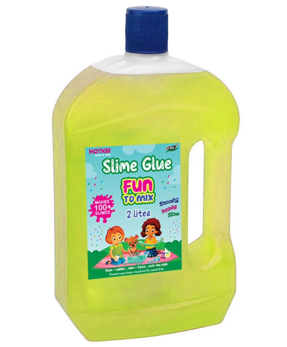 HOTKEI (2 Liter) Yellow Slime Glue DIY Magic Toy Jelly Putty Making kit Set Borax Slime Glue Liquid Gel Toy for Boys Girls Kids for Making Slime at Home-image-27