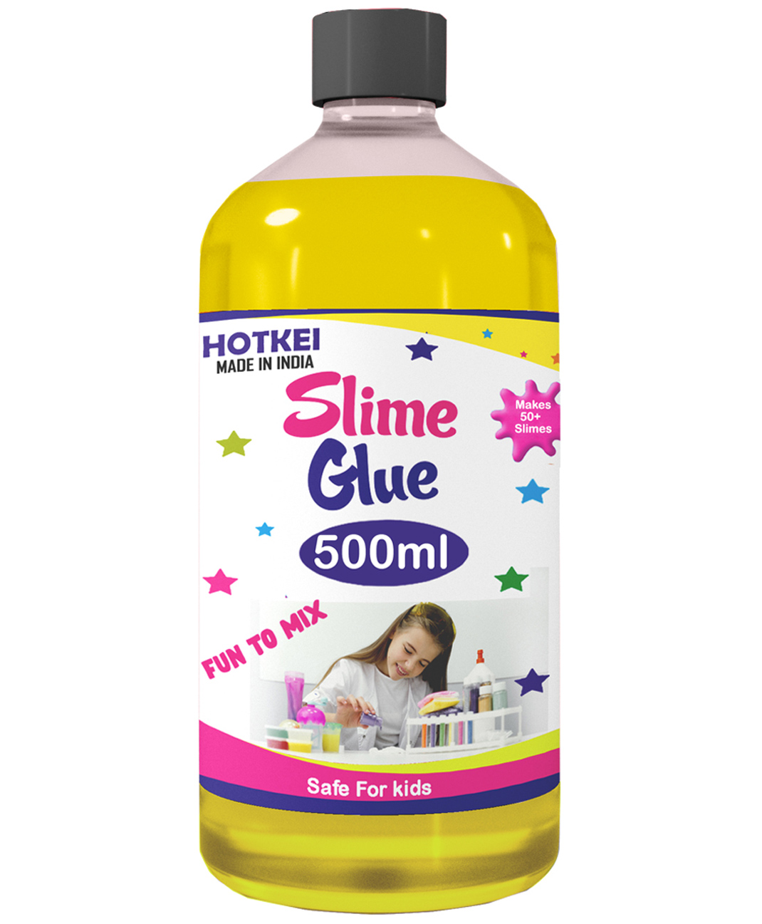 HOTKEI 500 ml Yellow Slime Glue DIY Magic Jelly Putty Toy for Slime Making Maker kit Set Liquid Gel Games Birthday Gift Toys for Boys Girls Kids for Making Slime at Home 3 to 10 Years-image-33
