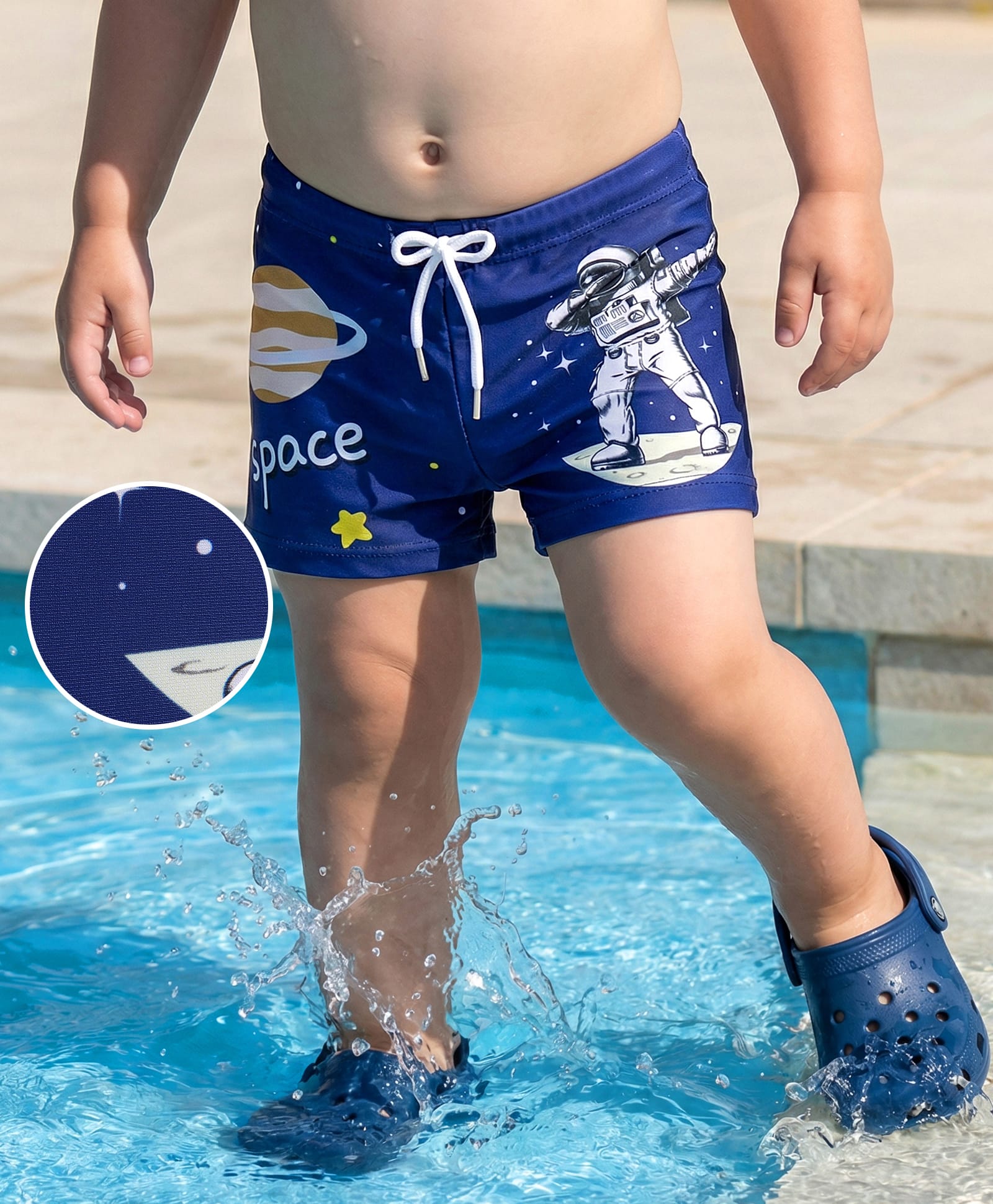 Mark & Mia Swimming Trunks with Space Theme Print - Navy Blue-image-8