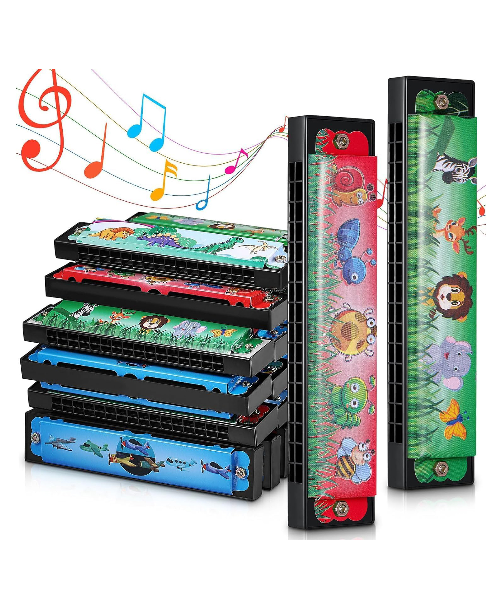 Crackles Harmonica Toy Cartoon Harmonica with Double Row of 16 Holes Musical Instrument Toy for Toddler Kids Adult Beginners' Musical Instrument Toy Gift, Random Color (Pack of 1)-image-22