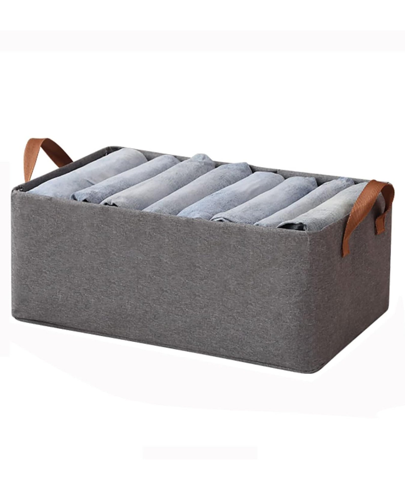 House of Quirk Durable Linen Closet Over The Door Shoe Organizers And Foldable Storage Baskets, Rectangle Storage Boxes For Pants, Shirt, Bra Panty, Socks-Dark Grey-image-7
