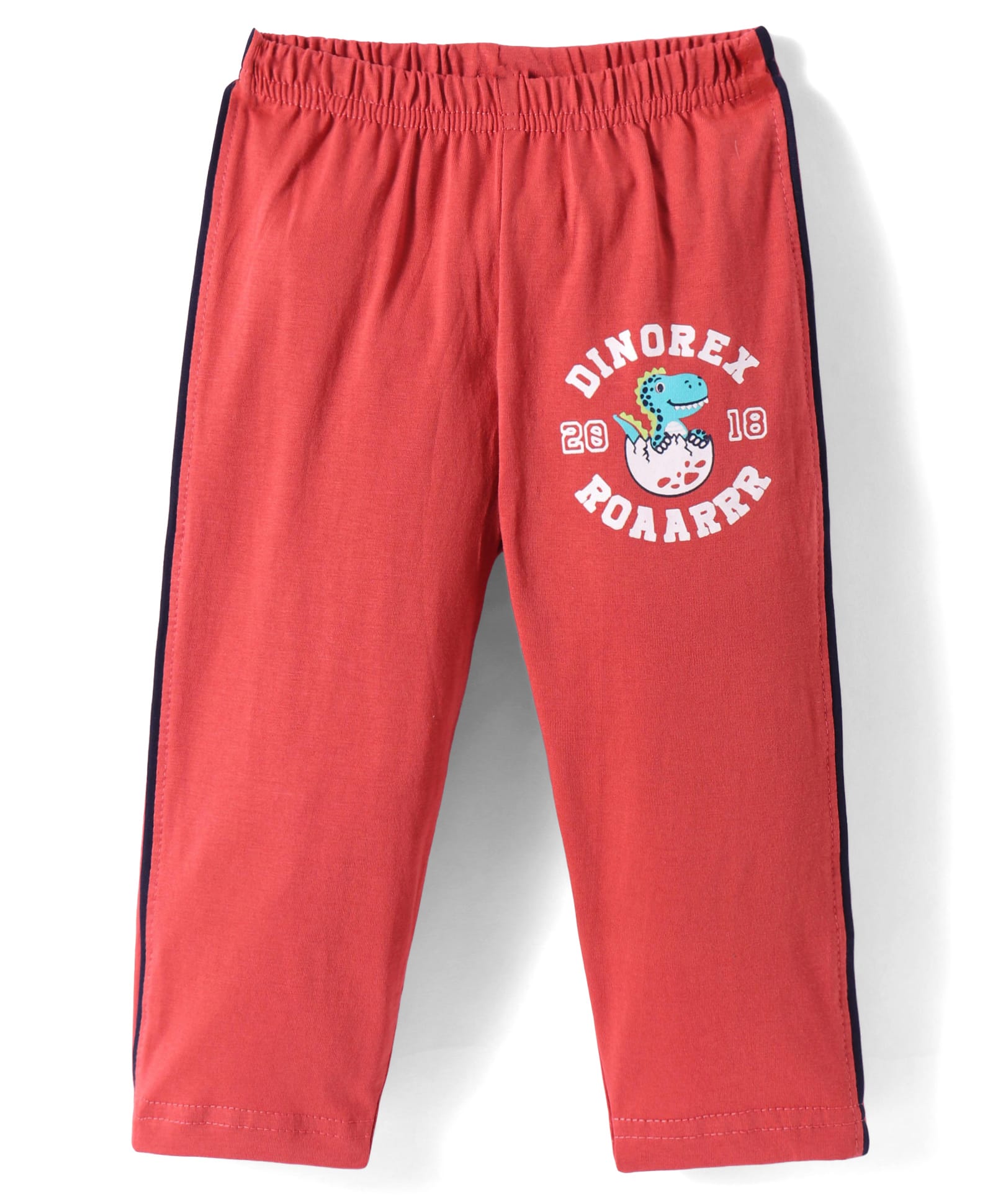 Tango Single Jersey Knit Full Length Track Pants with Dino Print - Red-image-31